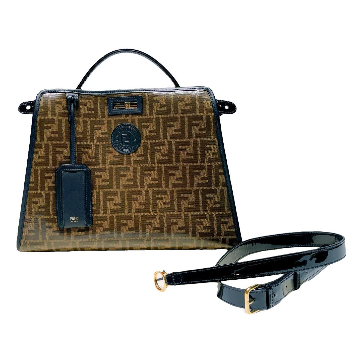 Peekaboo patent leather handbag