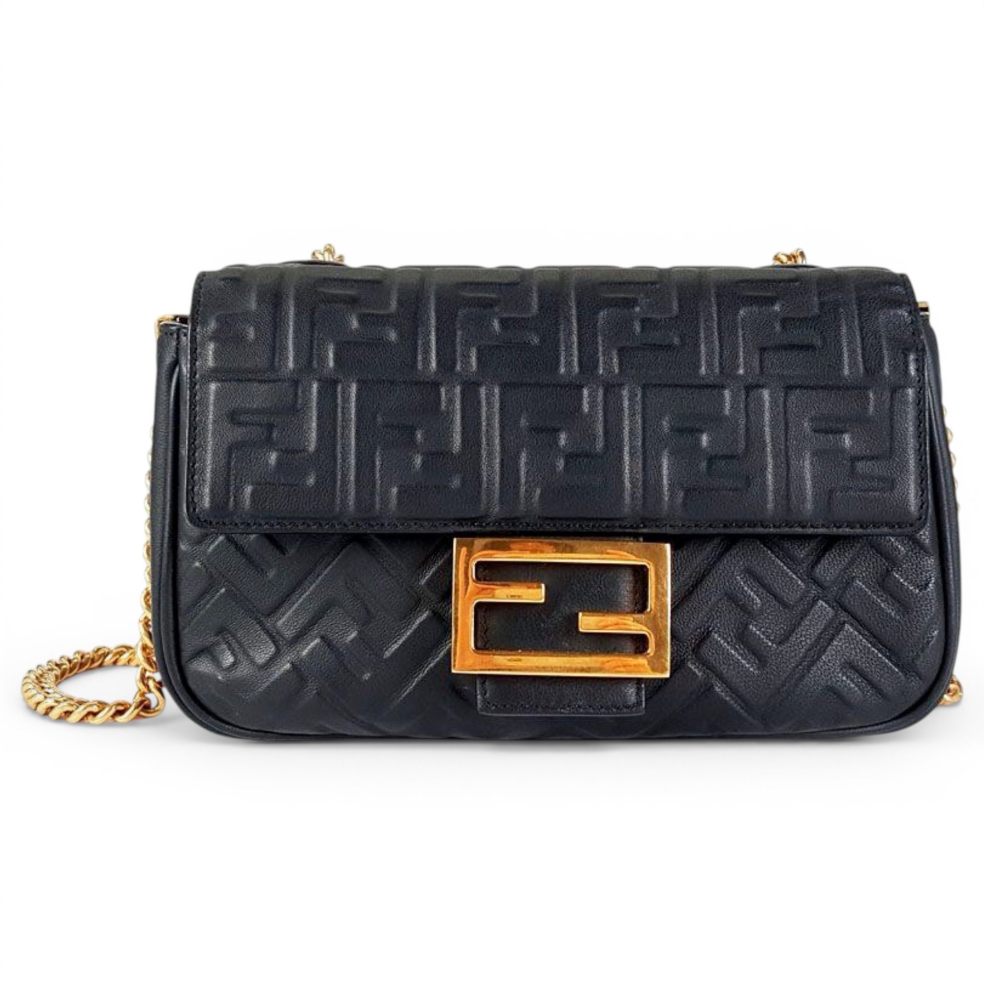 Baguette Chain Midi leather handbag