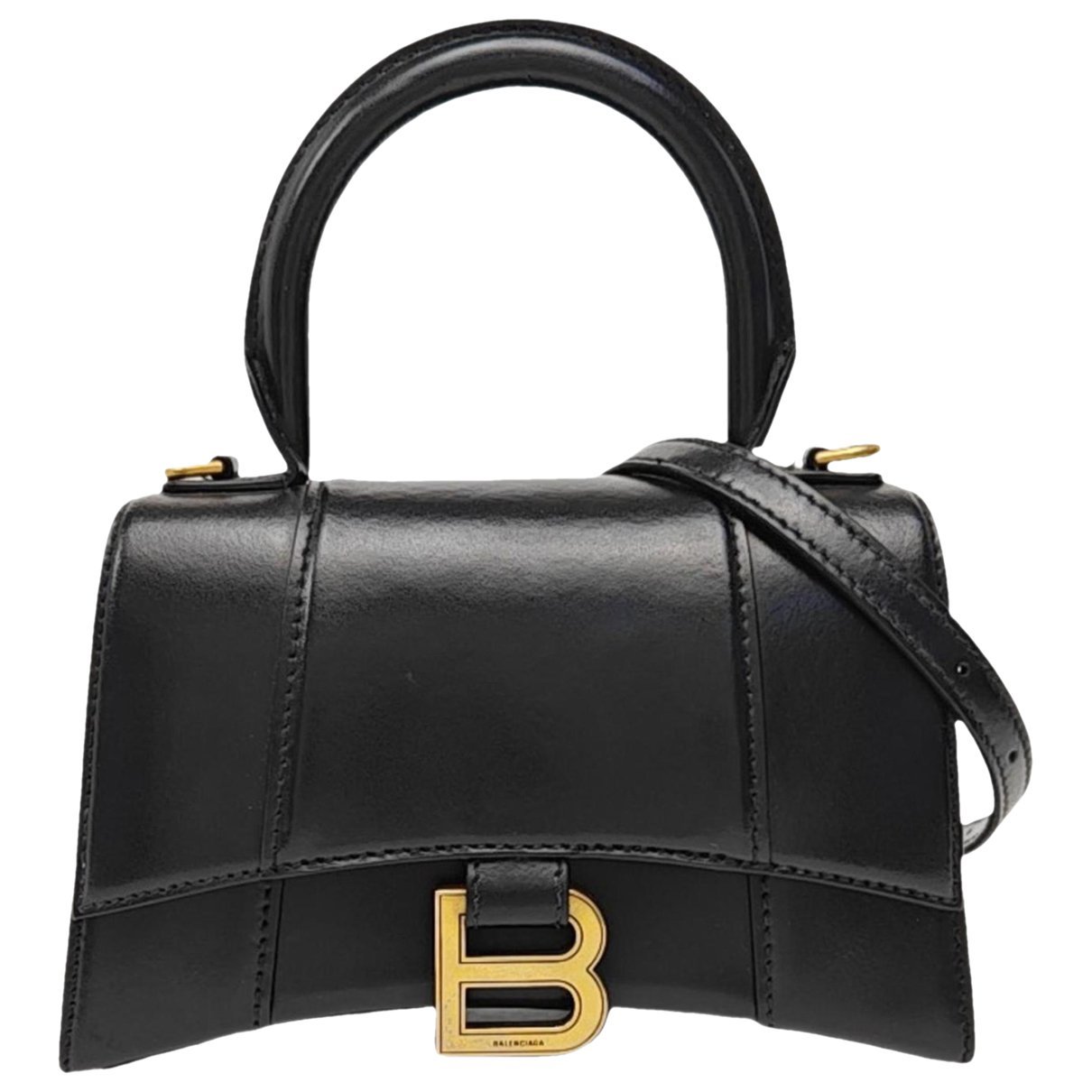 Hourglass leather handbag