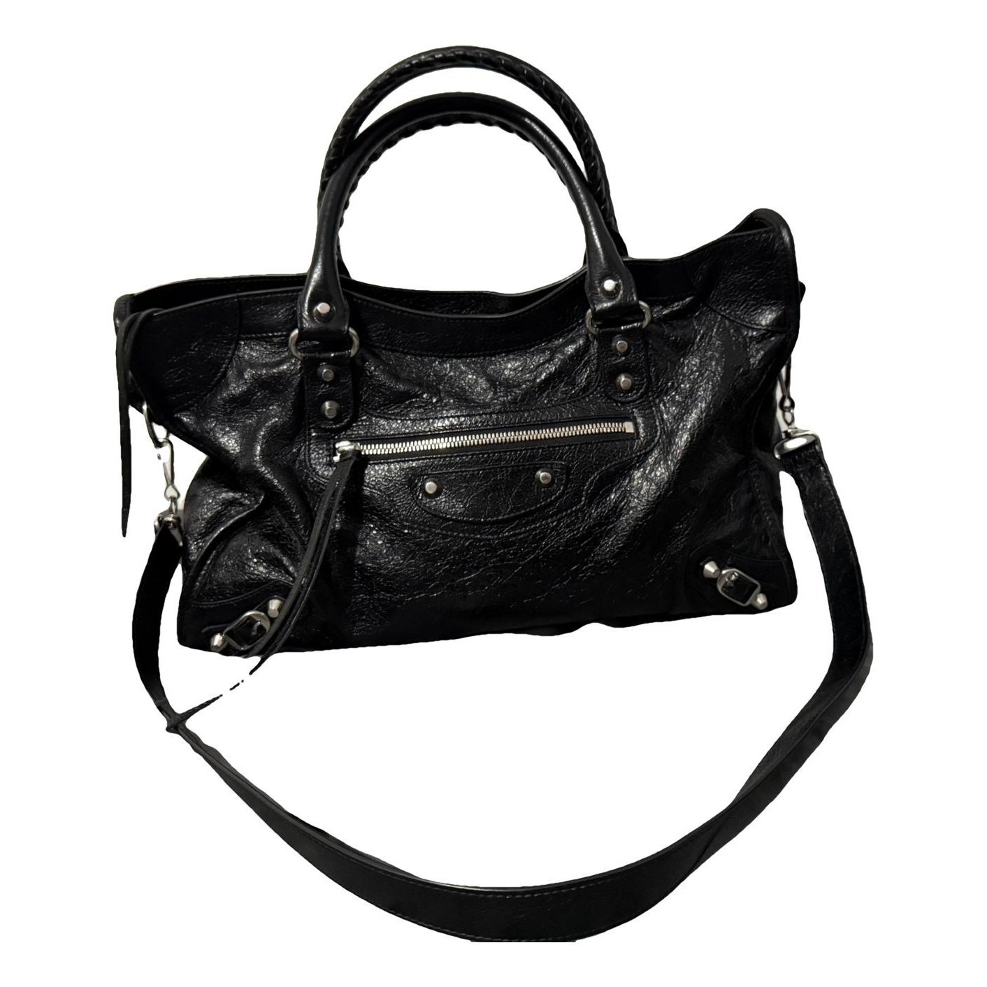 City leather handbag