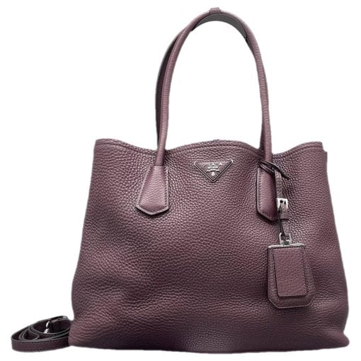 Double leather handbag