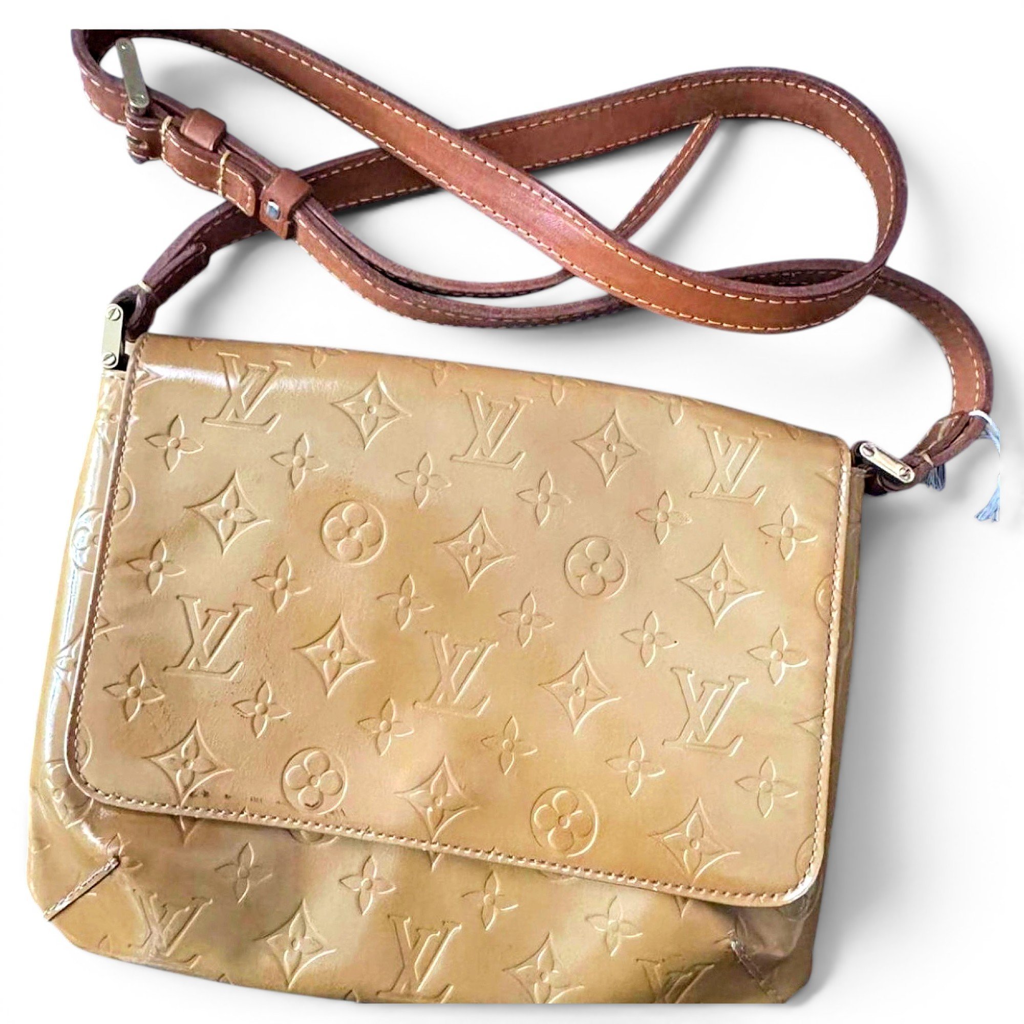 Fowler patent leather handbag