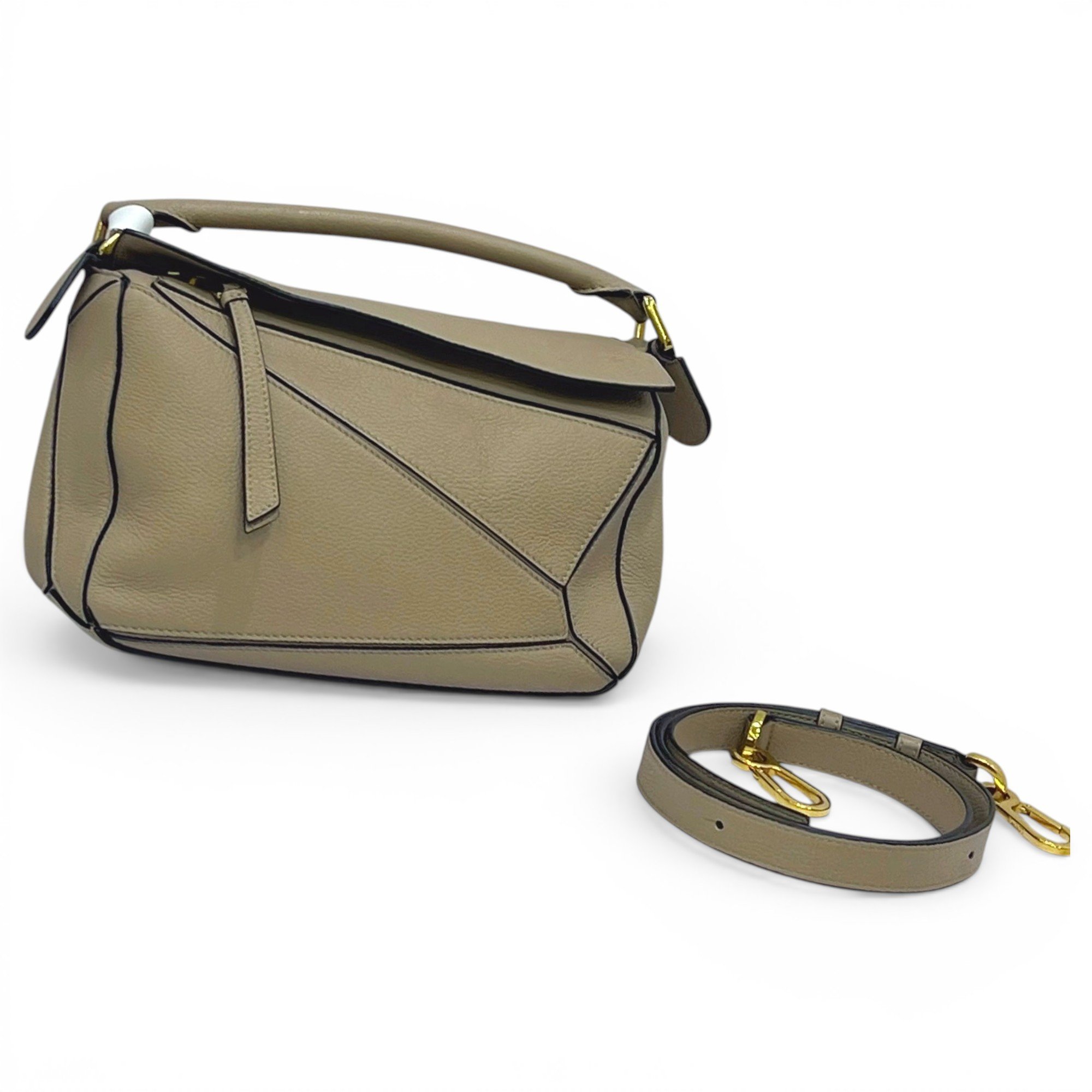 Puzzle leather handbag