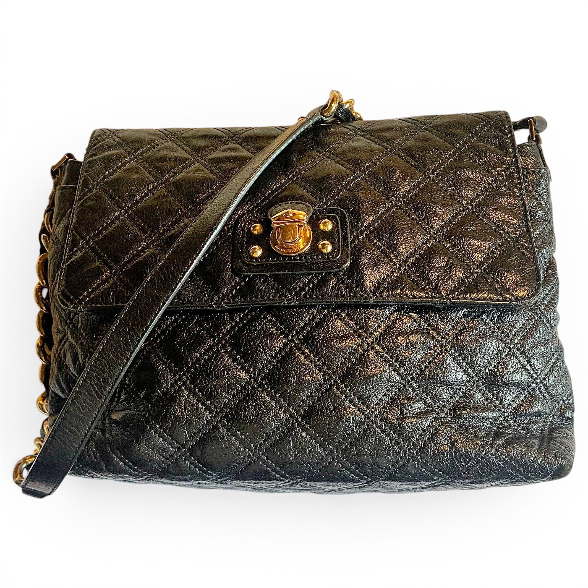 Single leather handbag