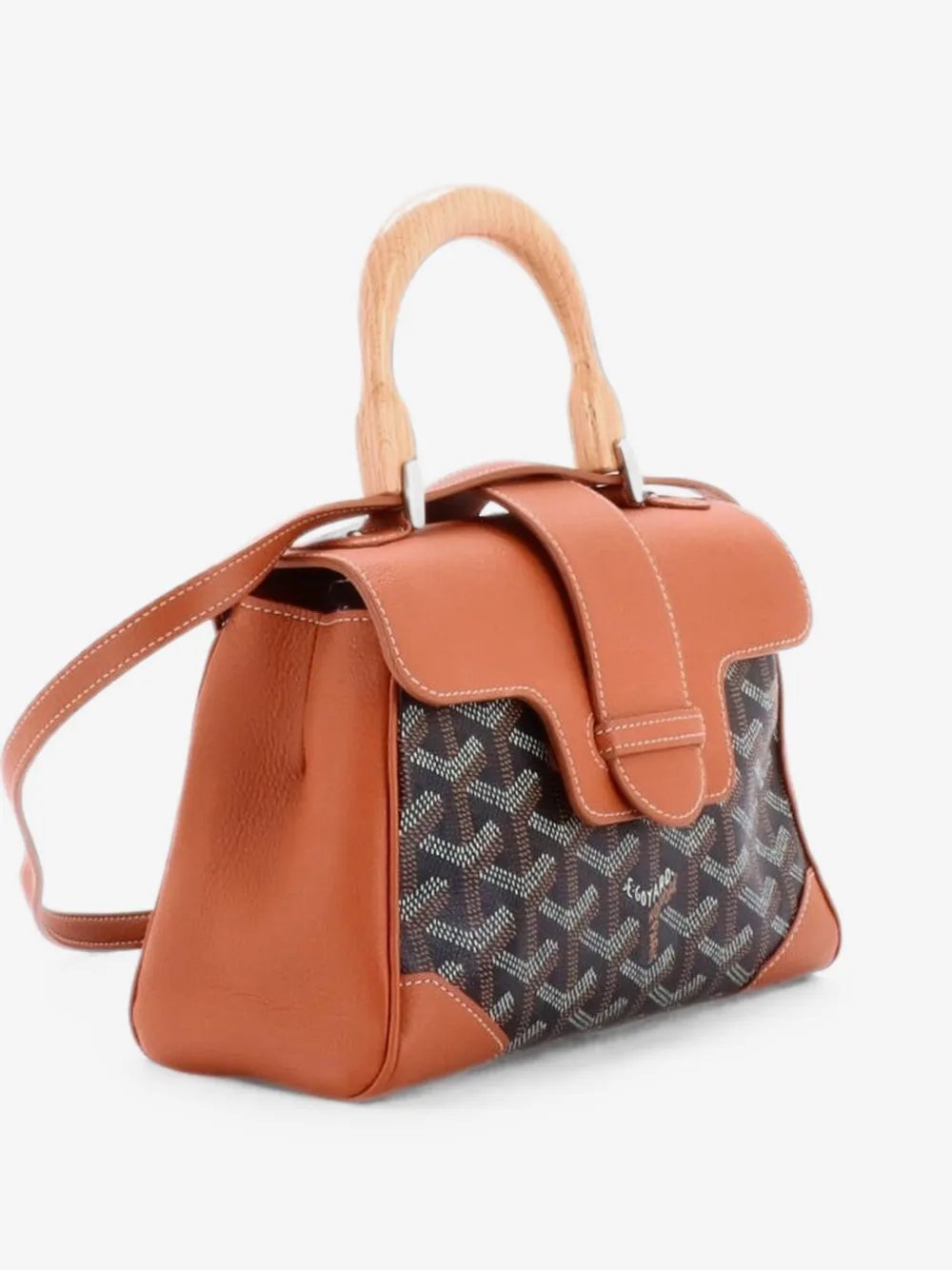 Saigon Top Handle Bag Coated Canvas with Leather Mini shoulder bag