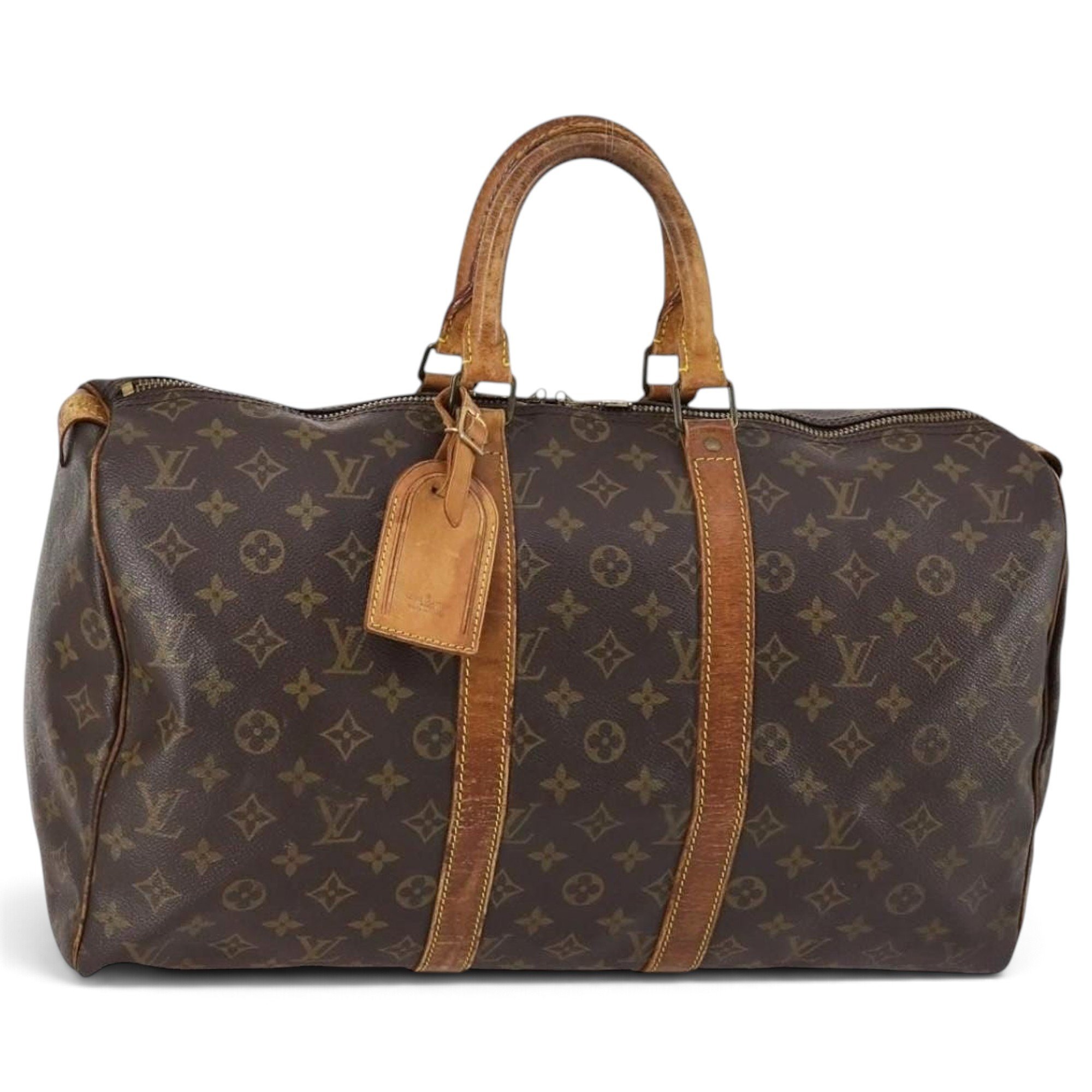 Keepall leather travel bag