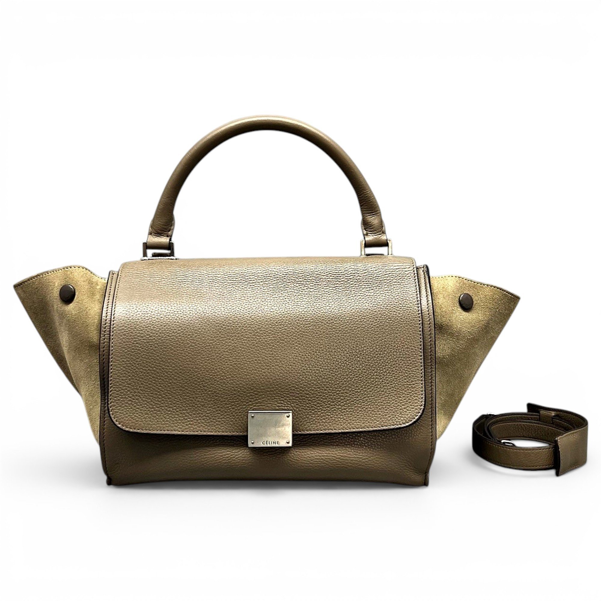 Trapèze leather handbag
