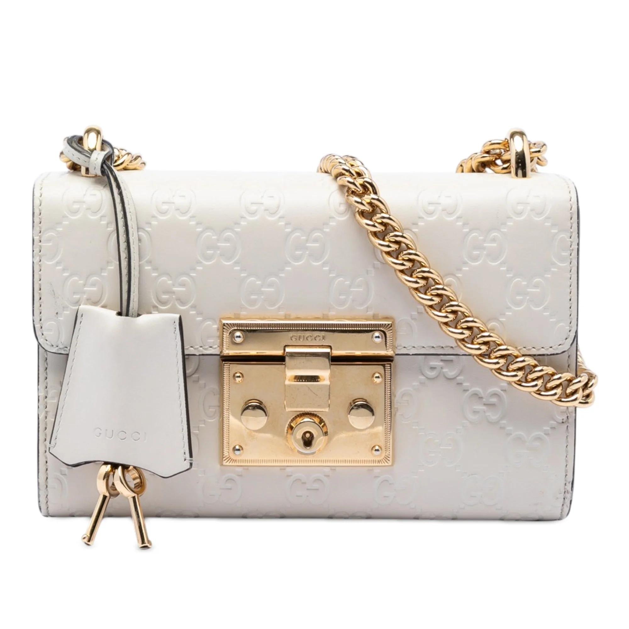 Padlock leather handbag