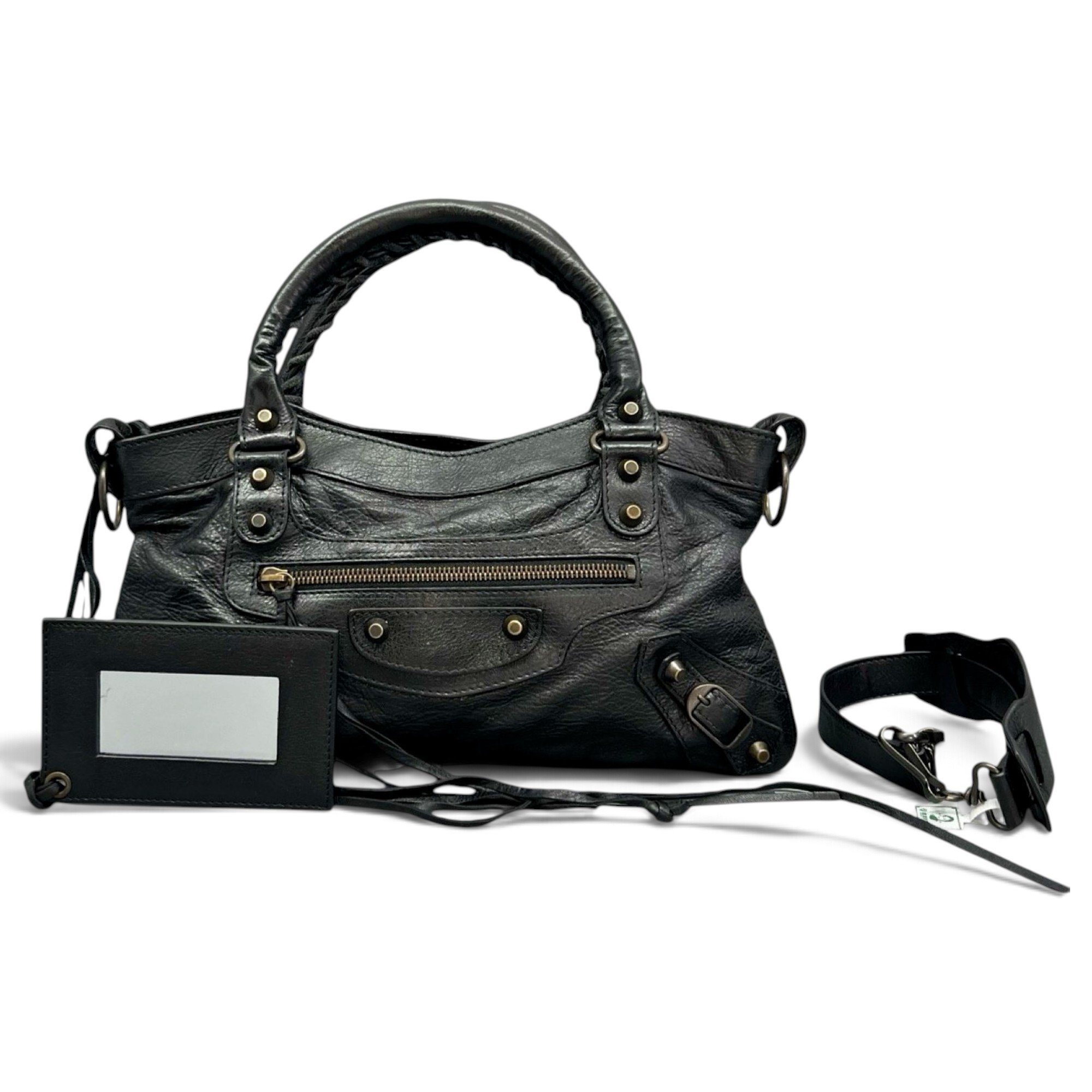 City leather handbag