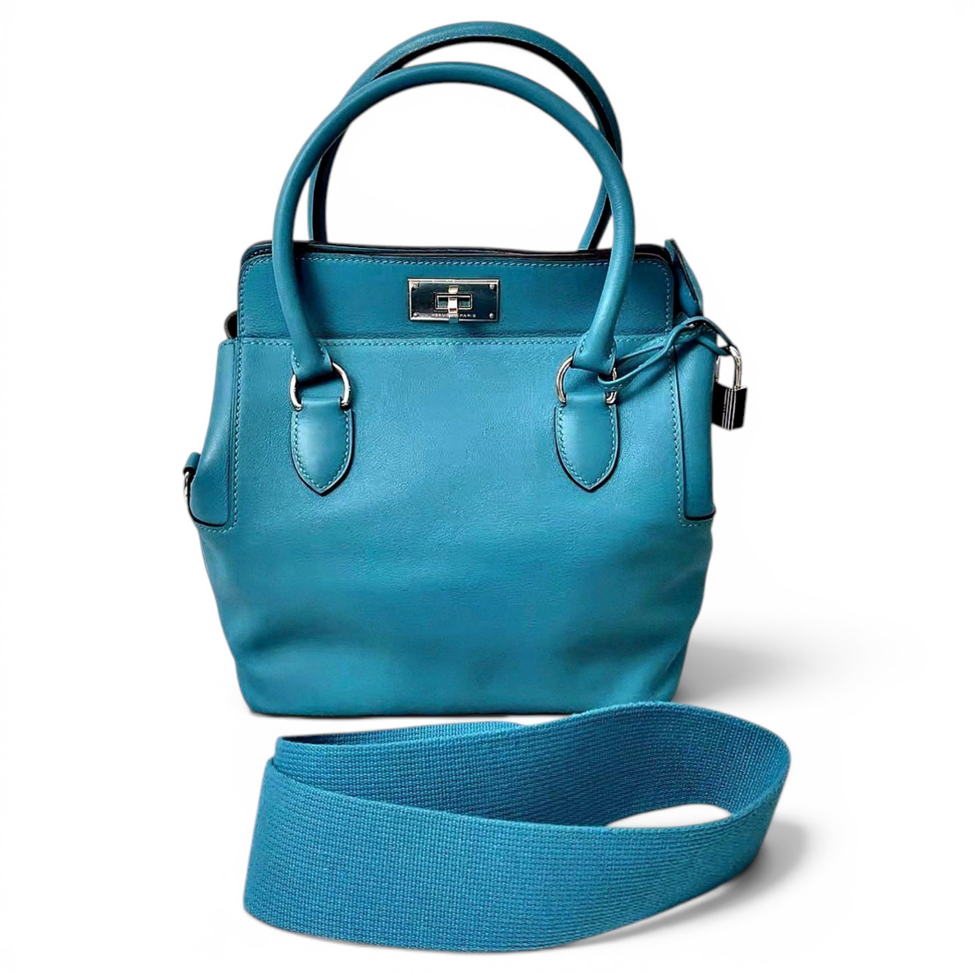 Toolbox leather handbag