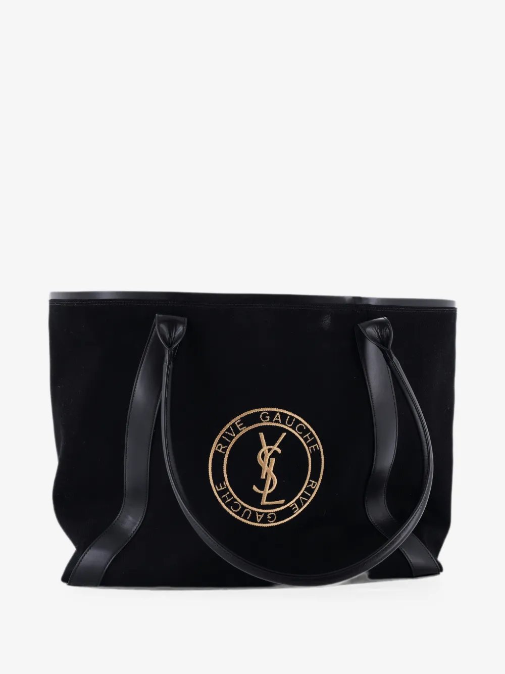 Rive Gauche Open Embroidered Canvas Large tote bag