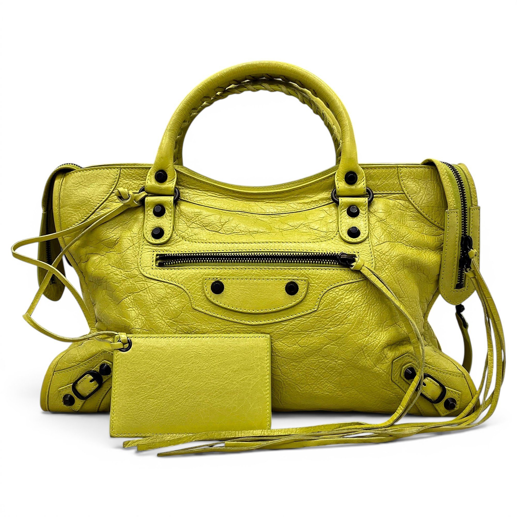 City leather handbag