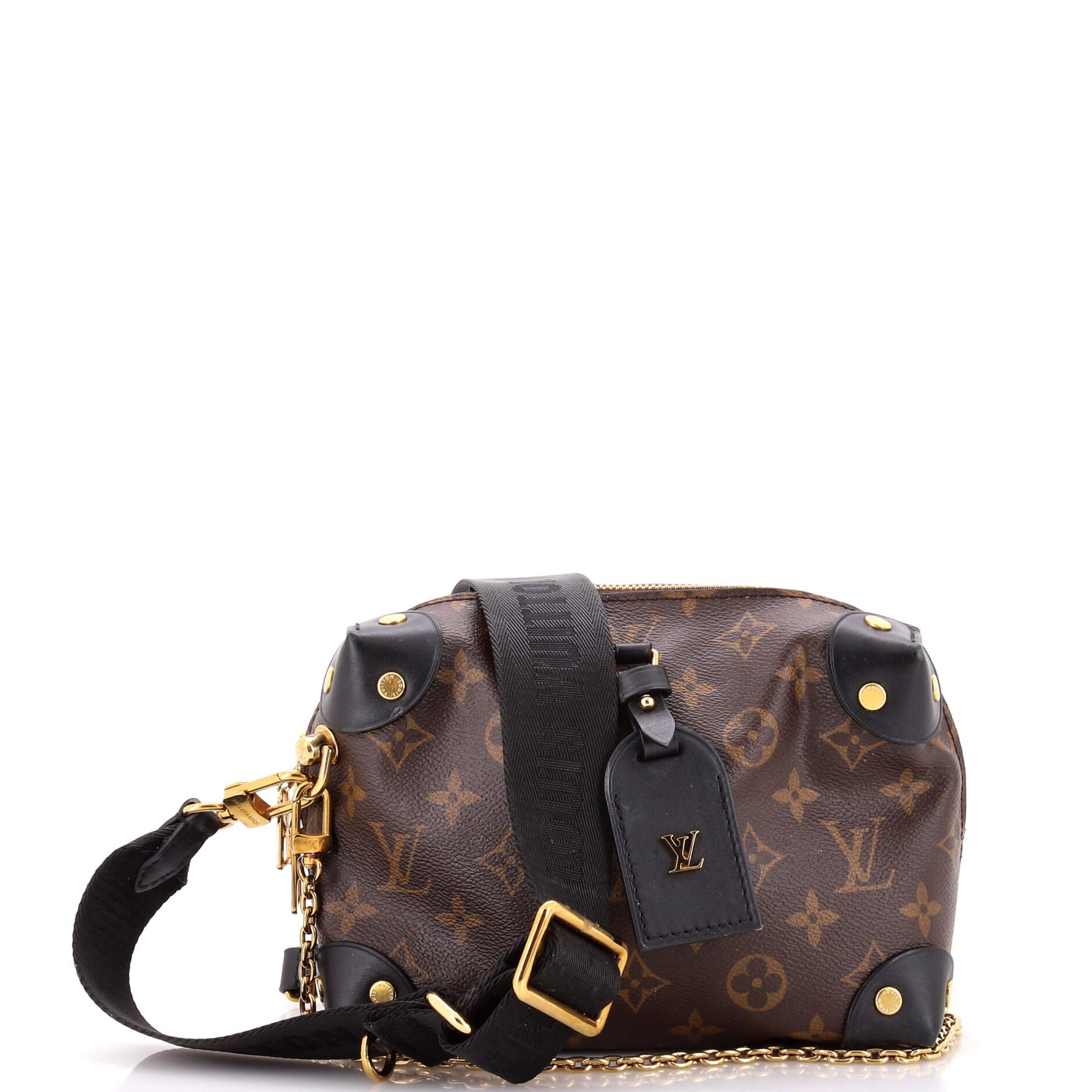 Petite Malle Souple Handbag Monogram Canvas with Leather