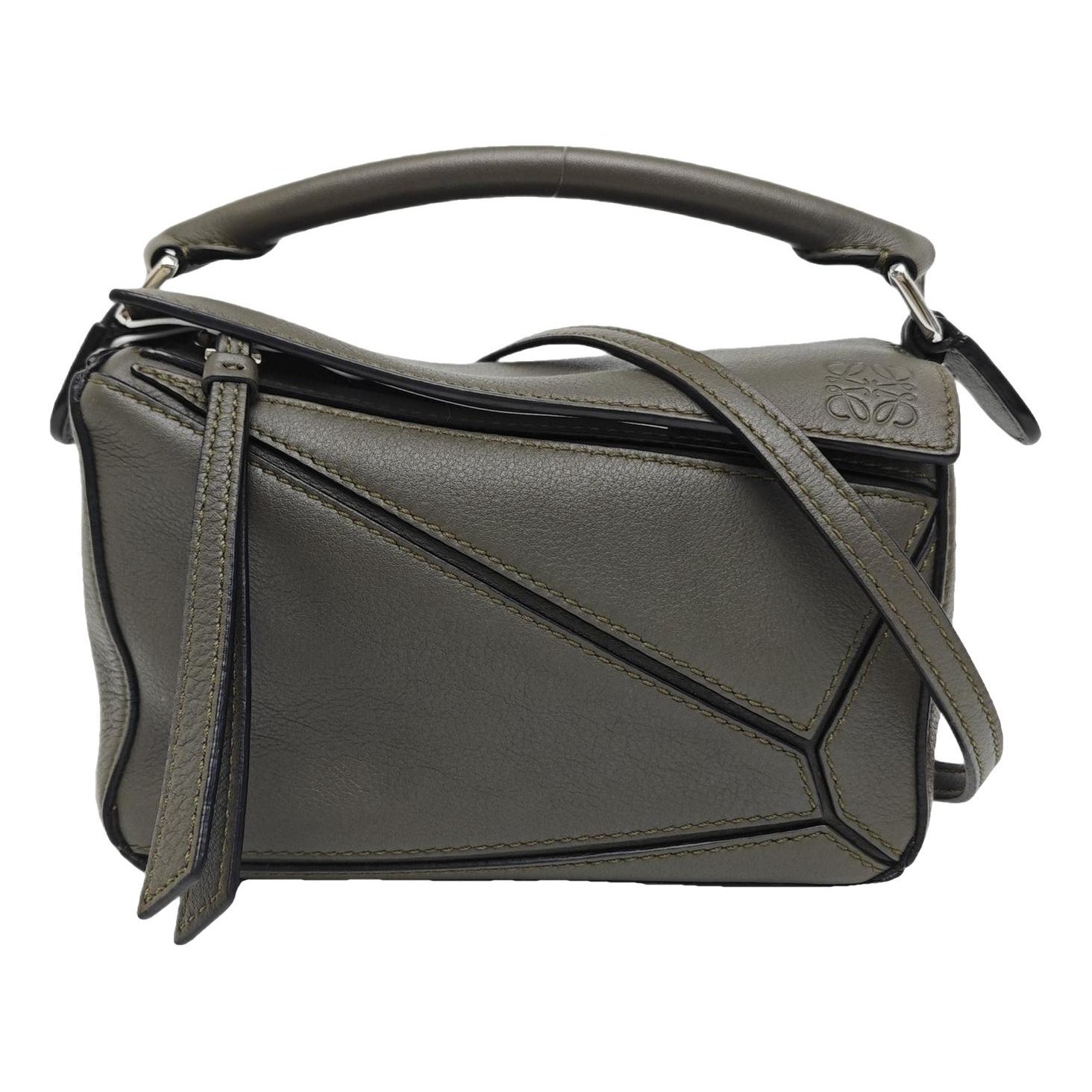 Puzzle leather handbag