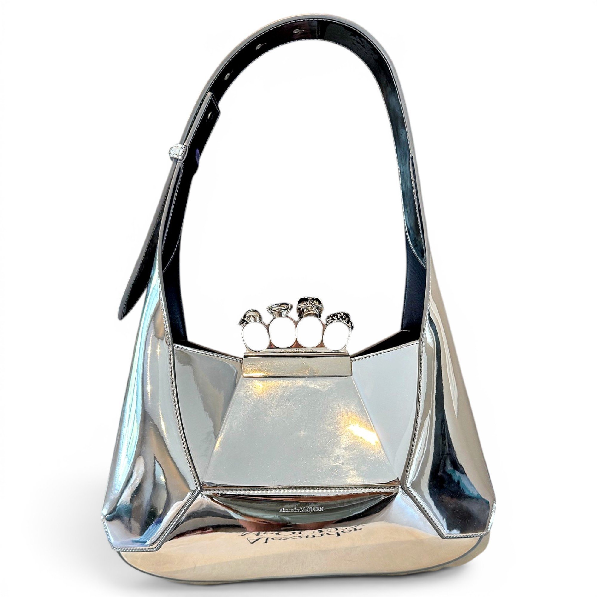 Knuckle leather handbag