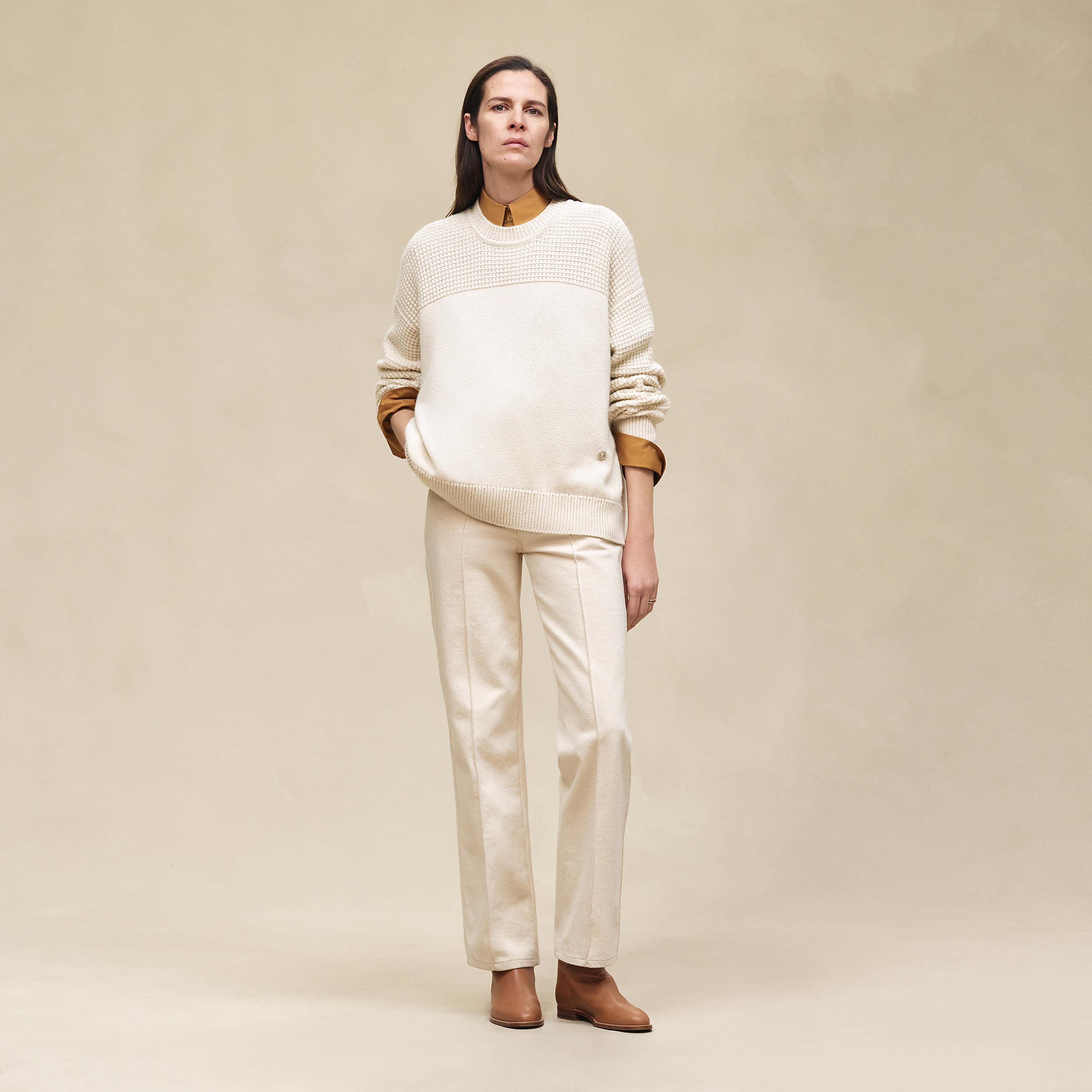 Cashmere long-sleeve sweater