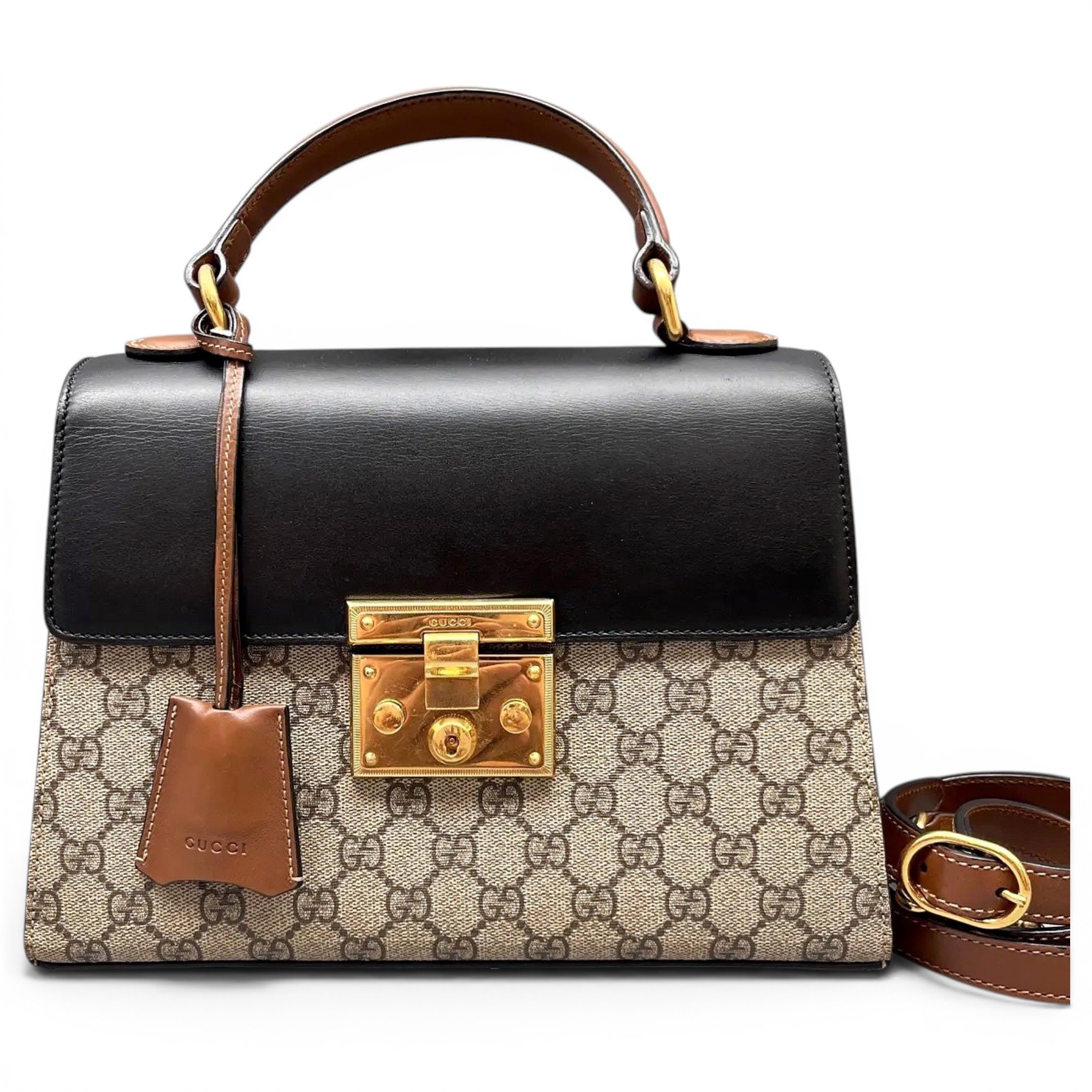 Padlock vinyl crossbody bag