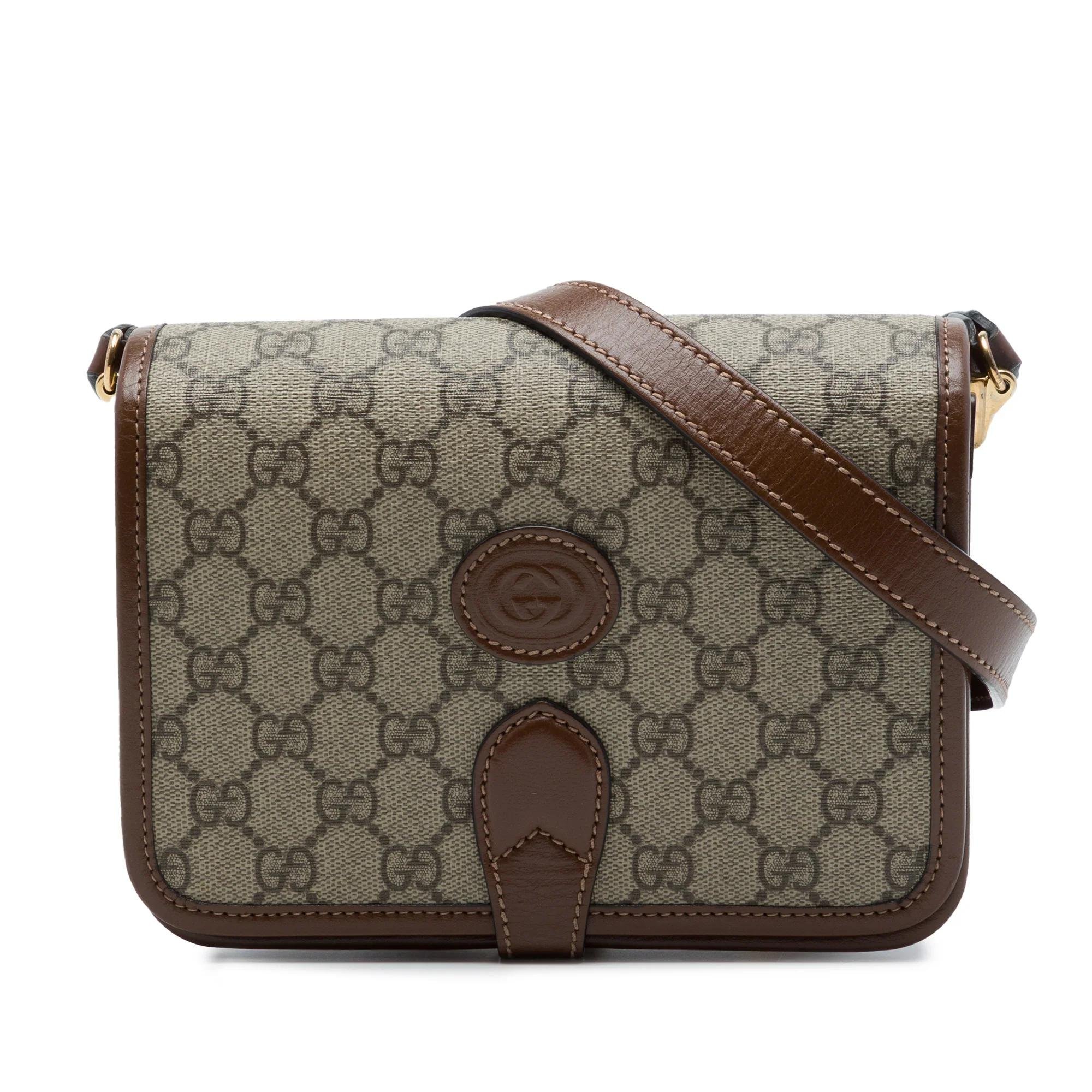 Interlocking leather crossbody bag