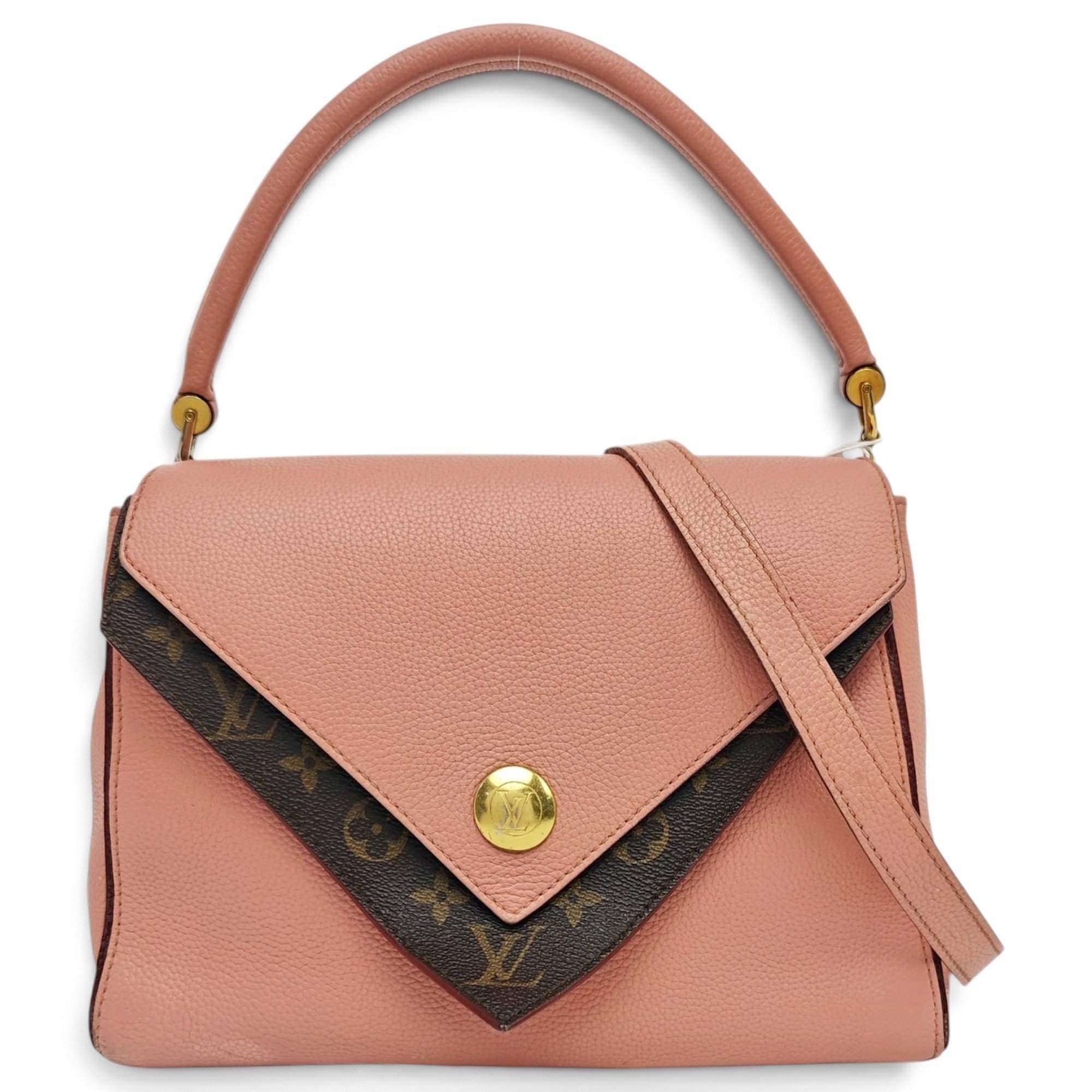 Double V leather handbag