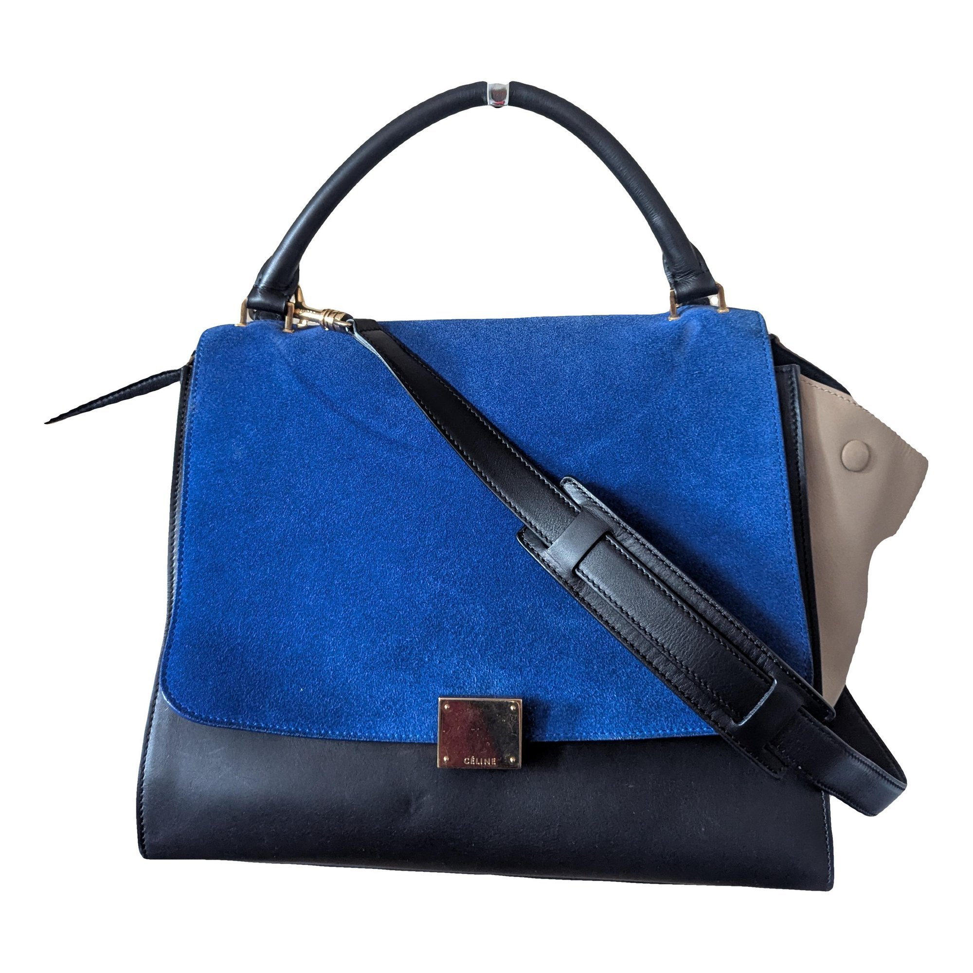 Trapèze leather handbag