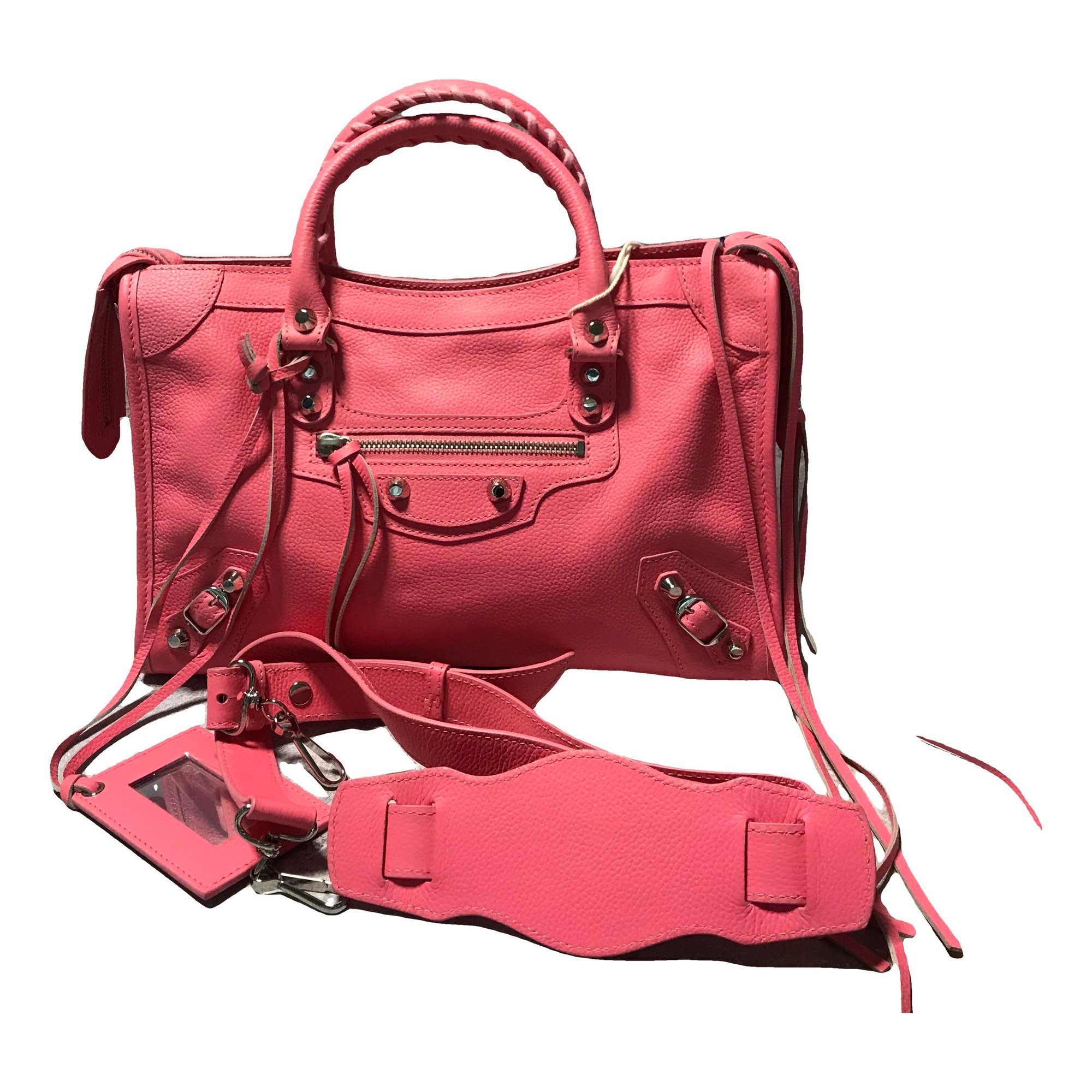 City leather handbag
