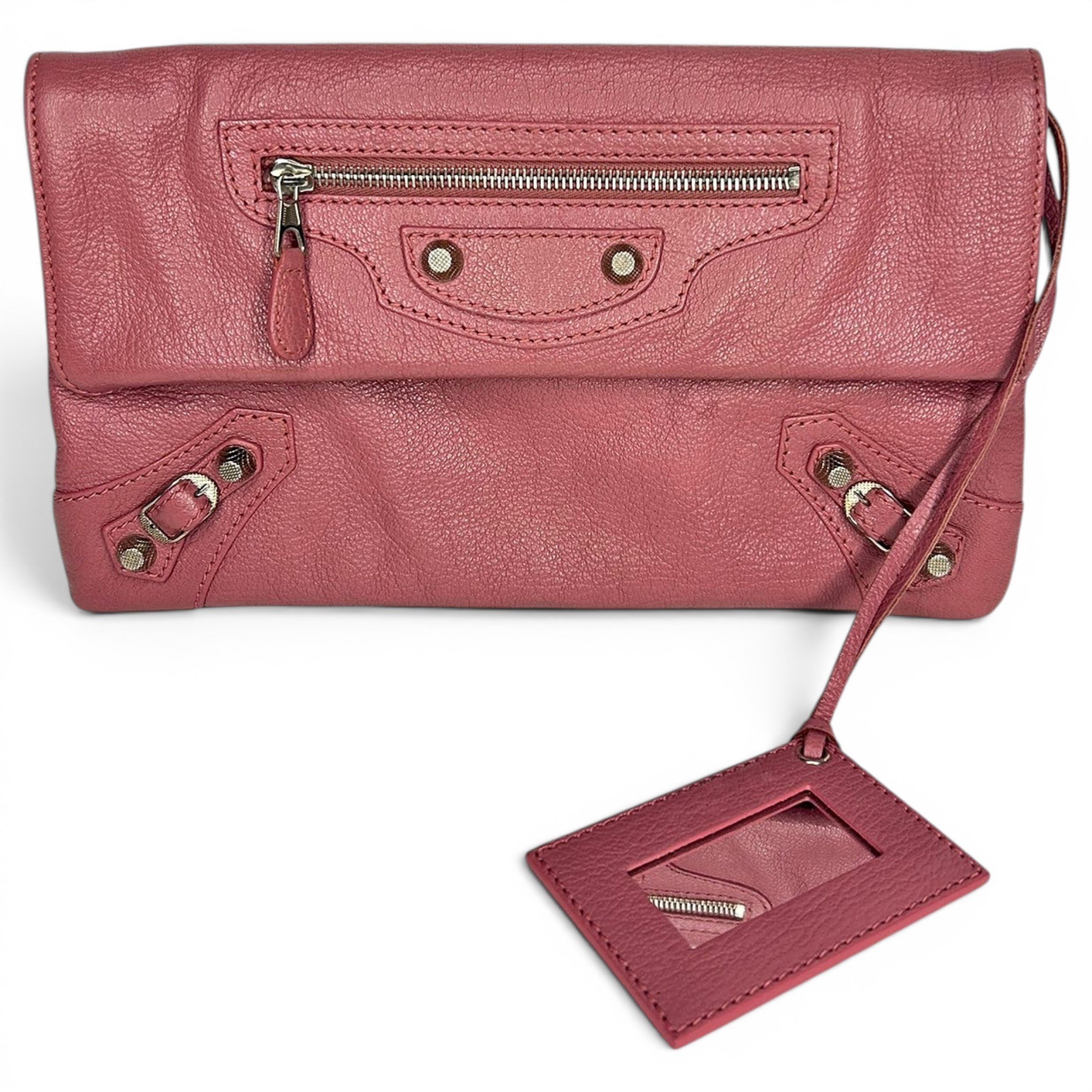 Envelop leather clutch bag
