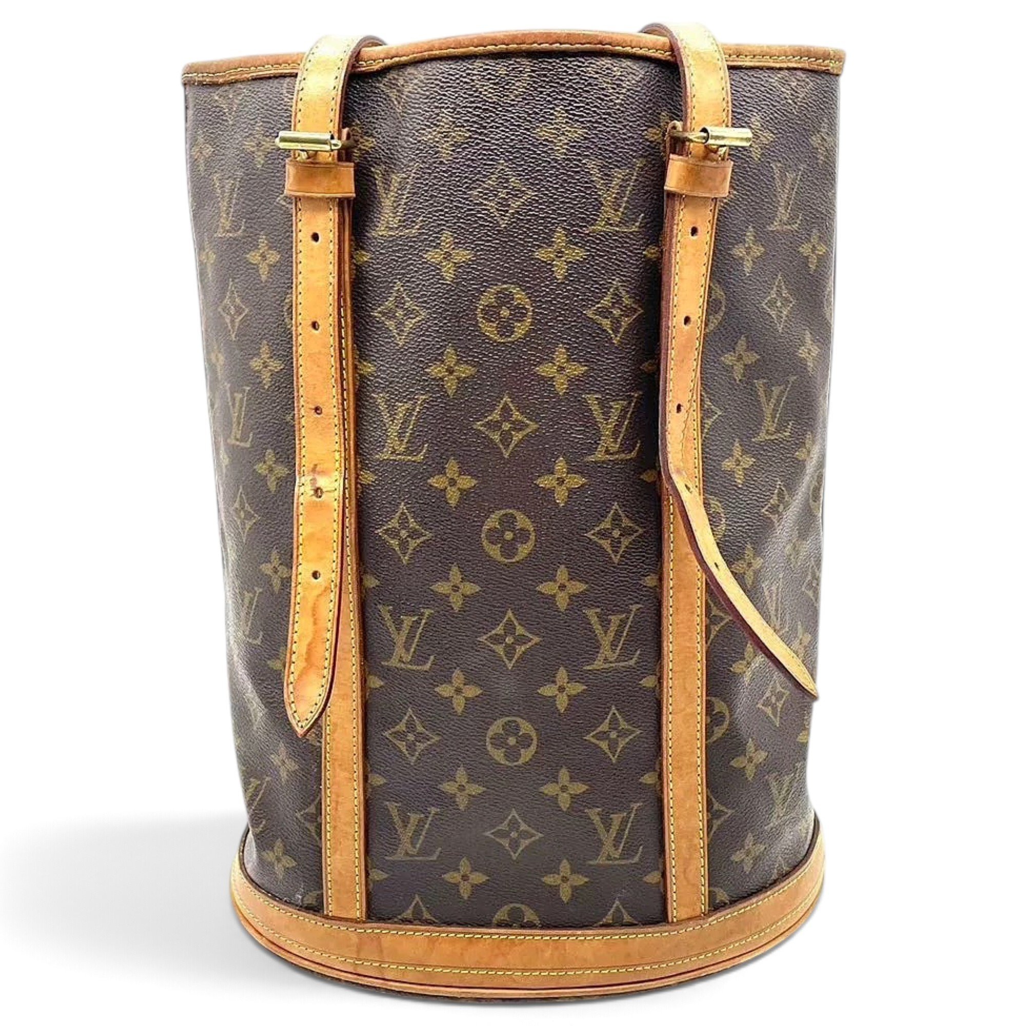 Bucket leather handbag