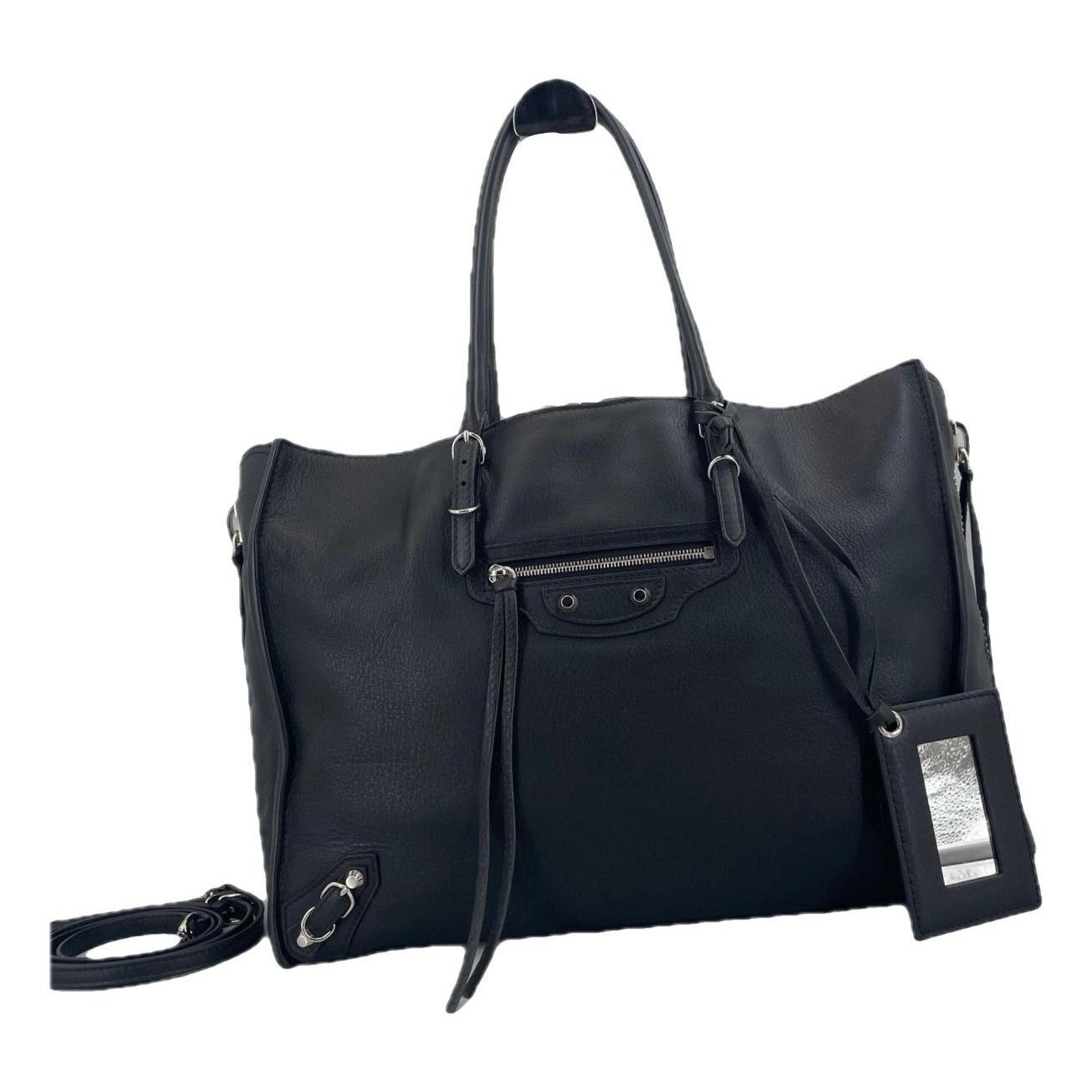 Papier leather handbag