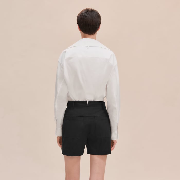 Noir Double Cotton Twill Shorts