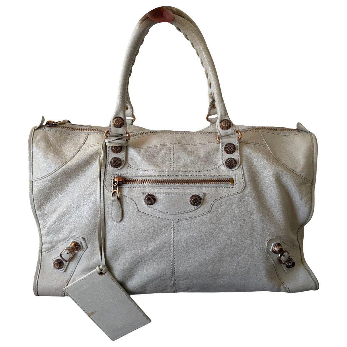 Work leather handbag