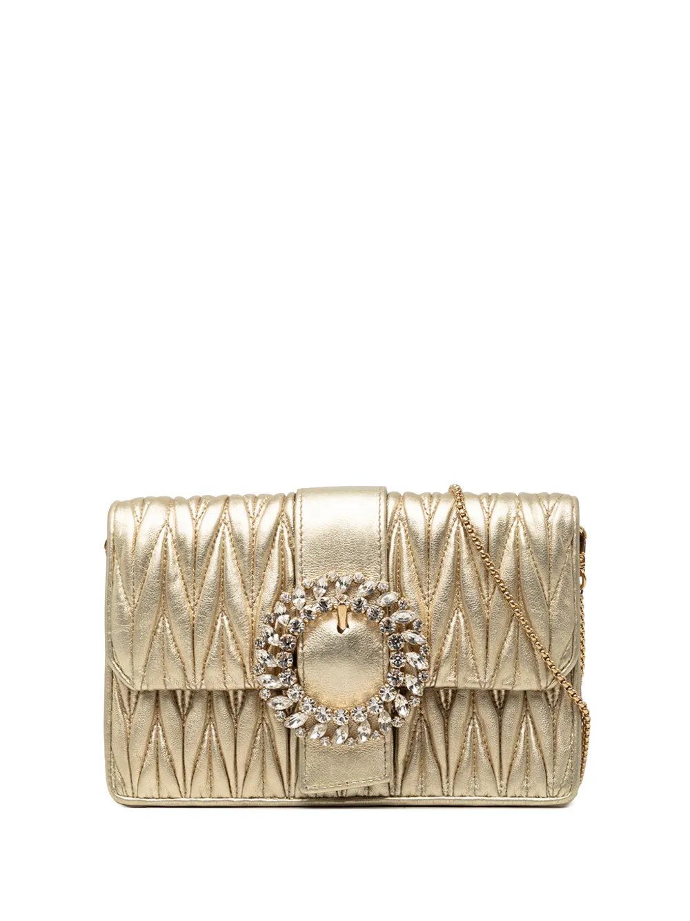2010-2026 Metallic Matelasse Nappa Crystal Embellished crossbody bag