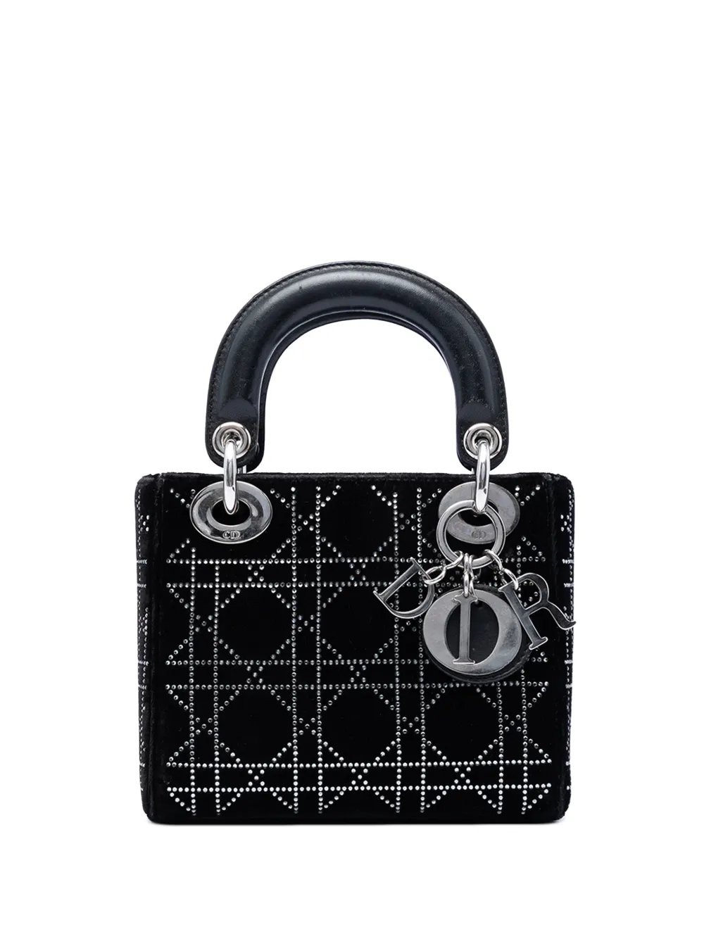 2011 Mini Satin Cannage Crystal Embellished Lady Dior satchel