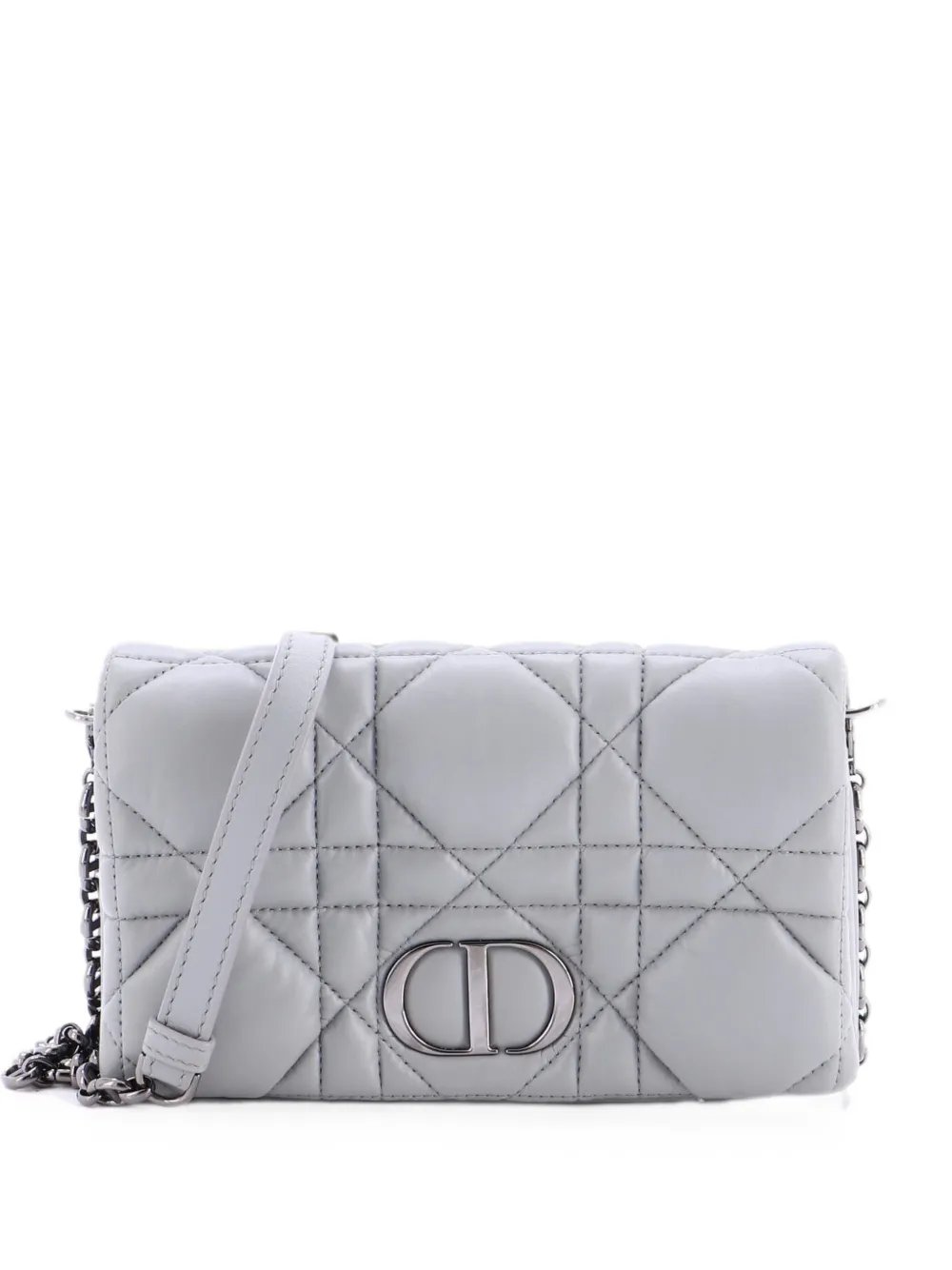 Caro Flap Pouch with Chain Macrocannage Quilt Calfskin Mini crossbody bag