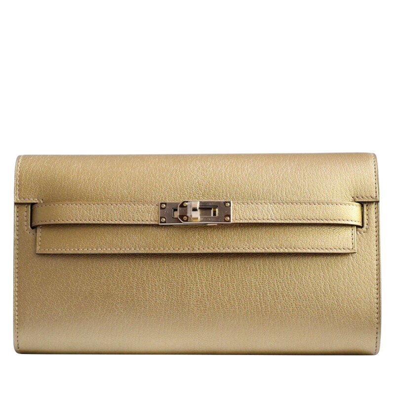 Hermes Dore Chèvre Chamkilight Kelly-To-Go Wallet Permabrass Hardware, 2026