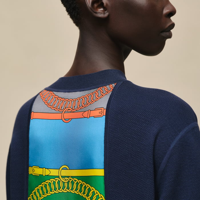 Bleu Outremer "Grand Manege Detail Remix" Wide Short-sleeve Sweater