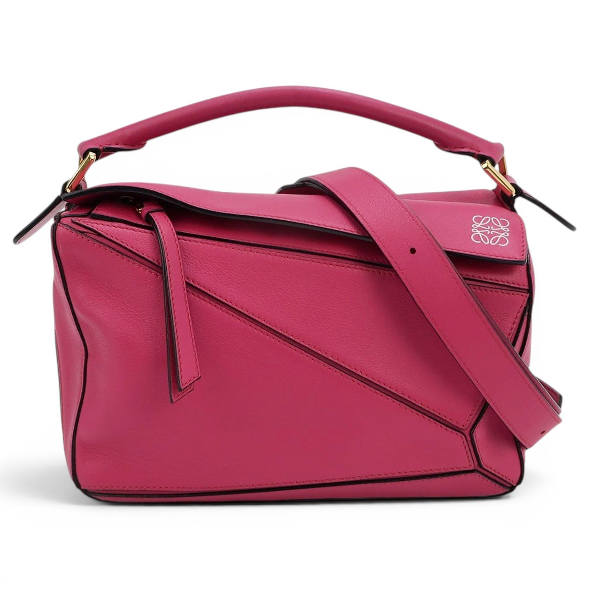 Puzzle leather handbag