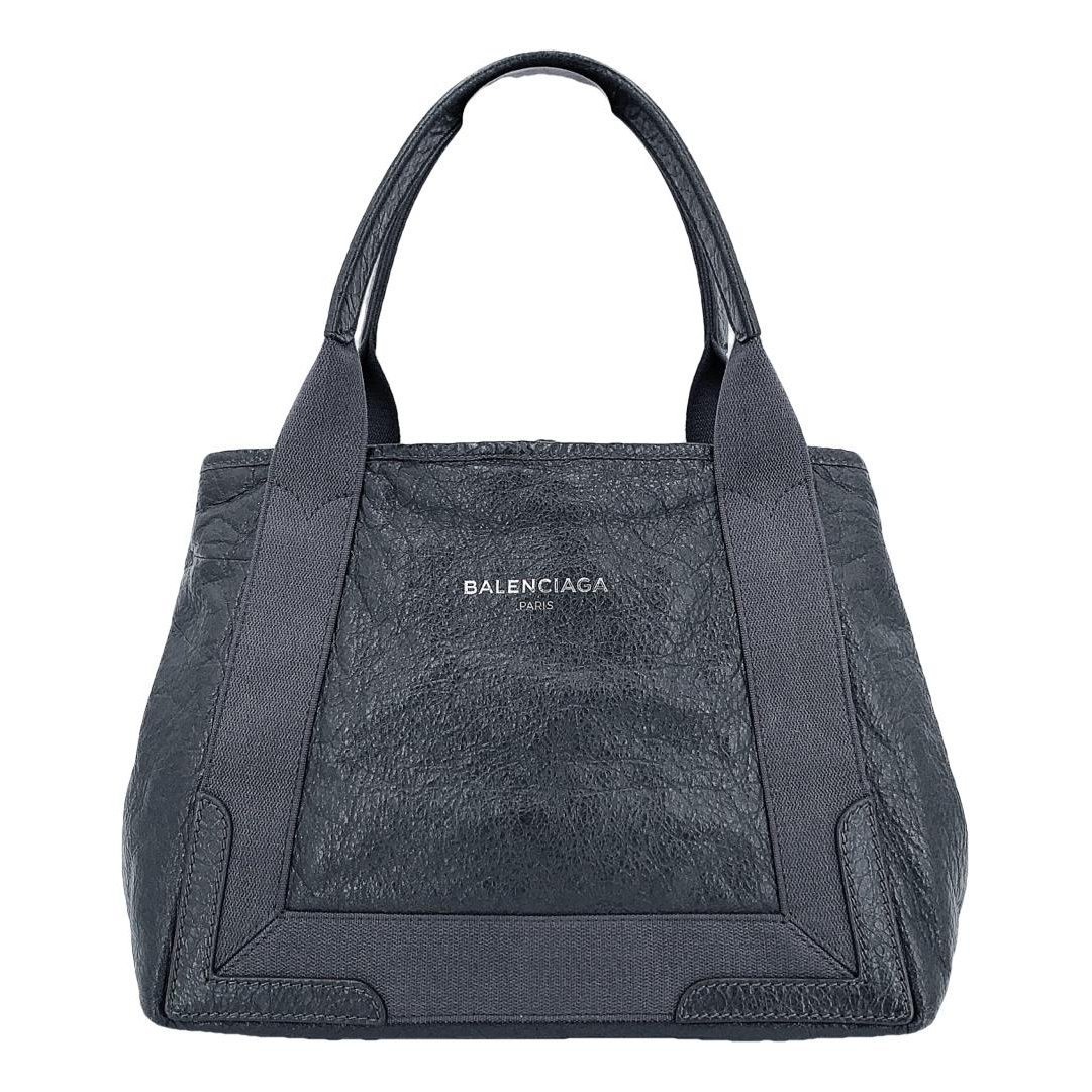 Navy cabas leather tote