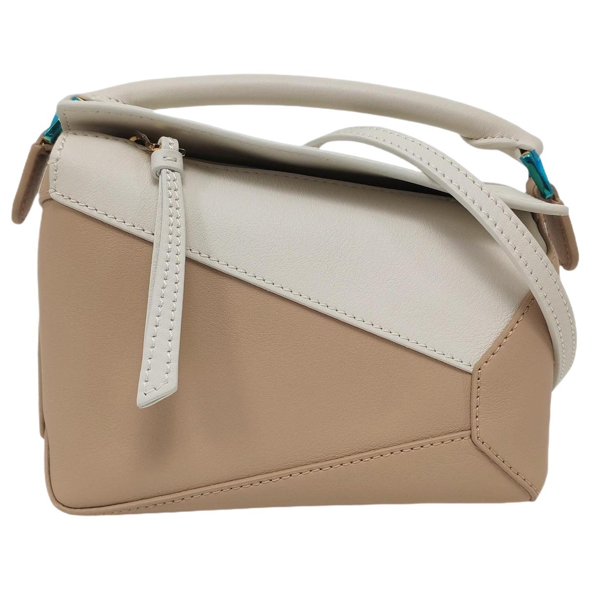 Puzzle leather handbag