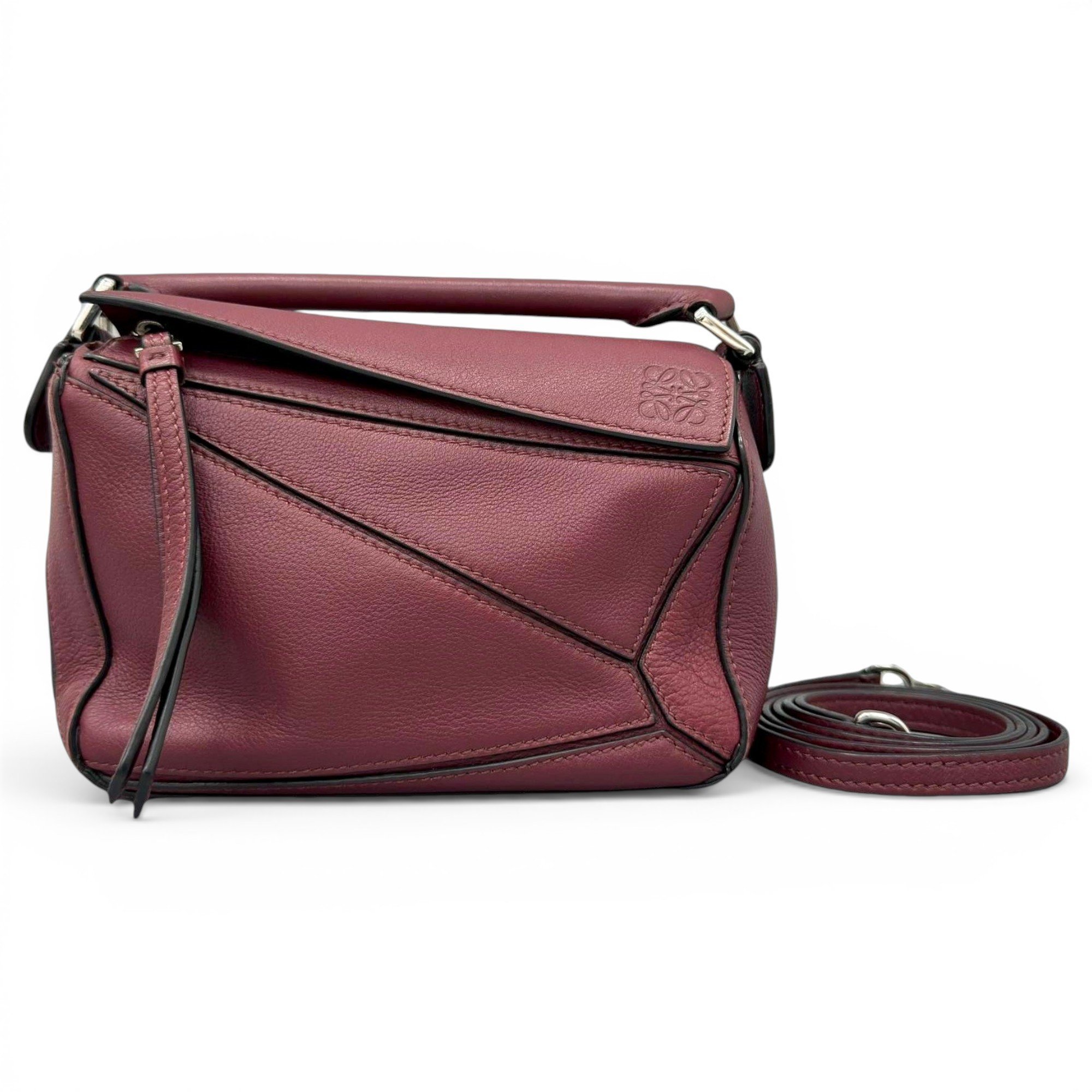 Puzzle leather handbag