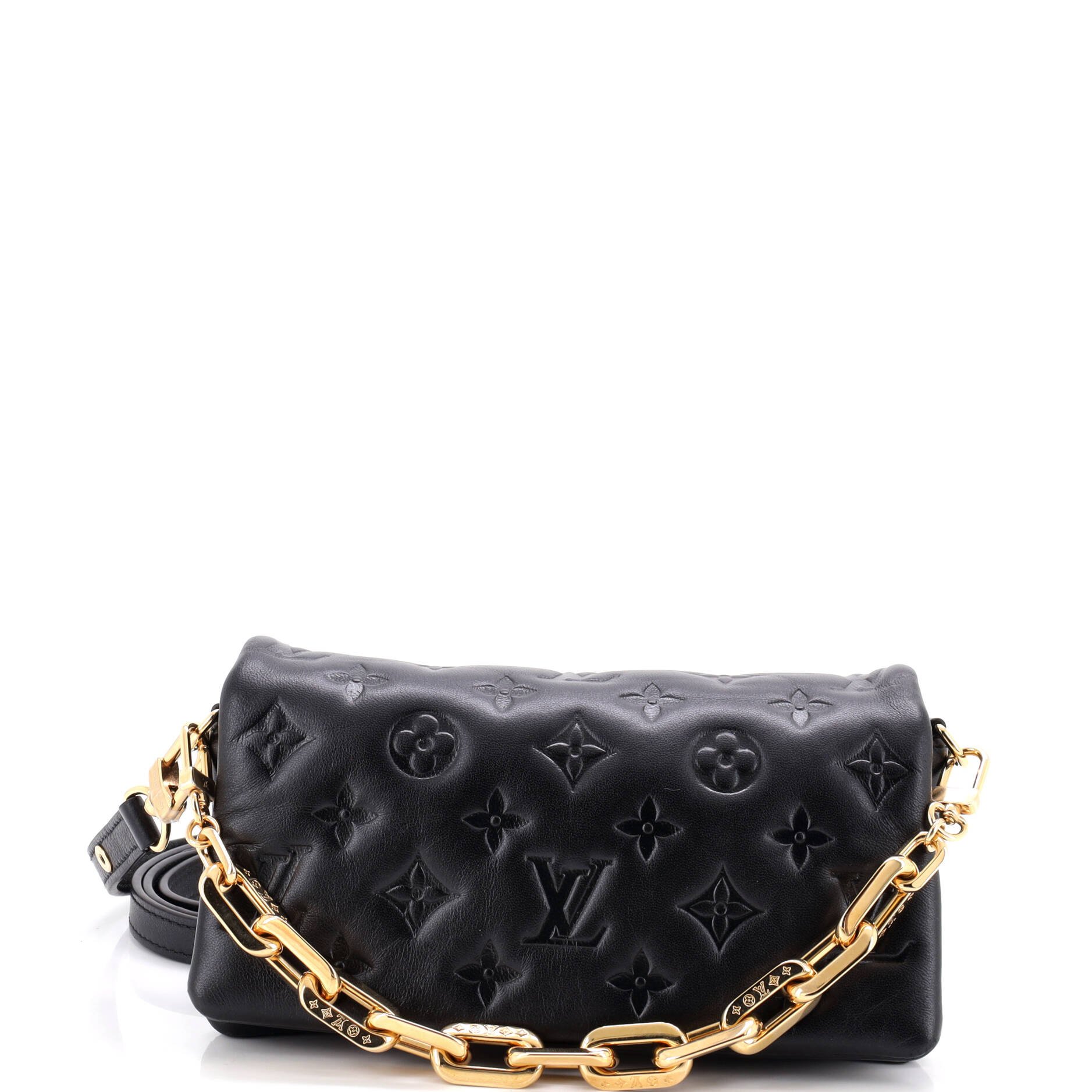 Convertible Coussin Pochette Monogram Embossed Lambskin