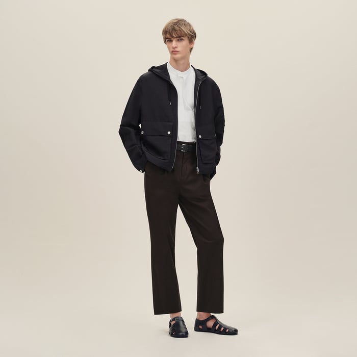 Noir Zipped Hooded Jacket