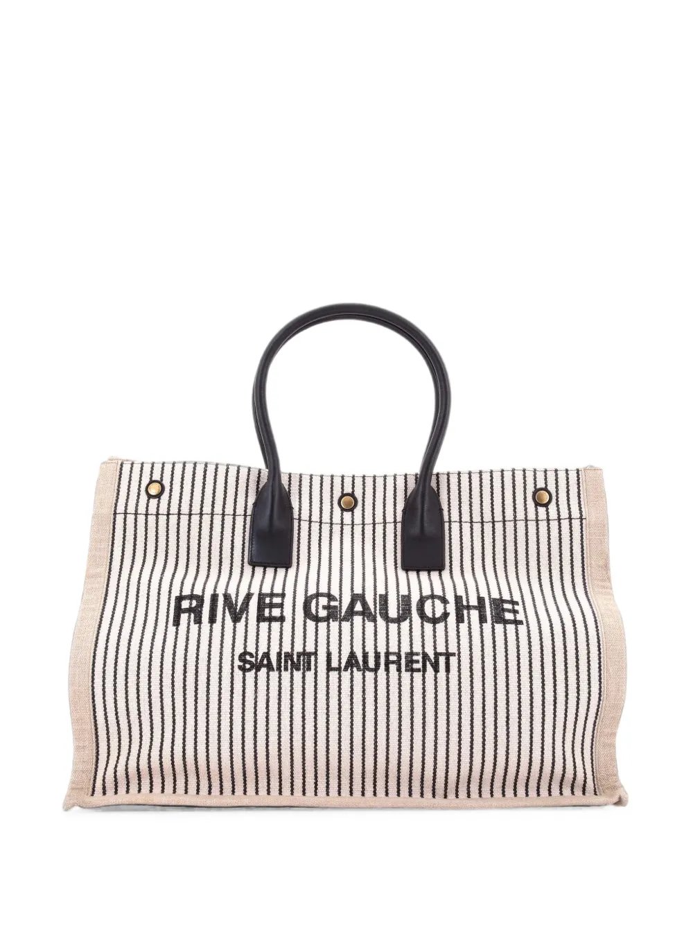 Rive Gauche Shopper Striped Canvas Large tote bag