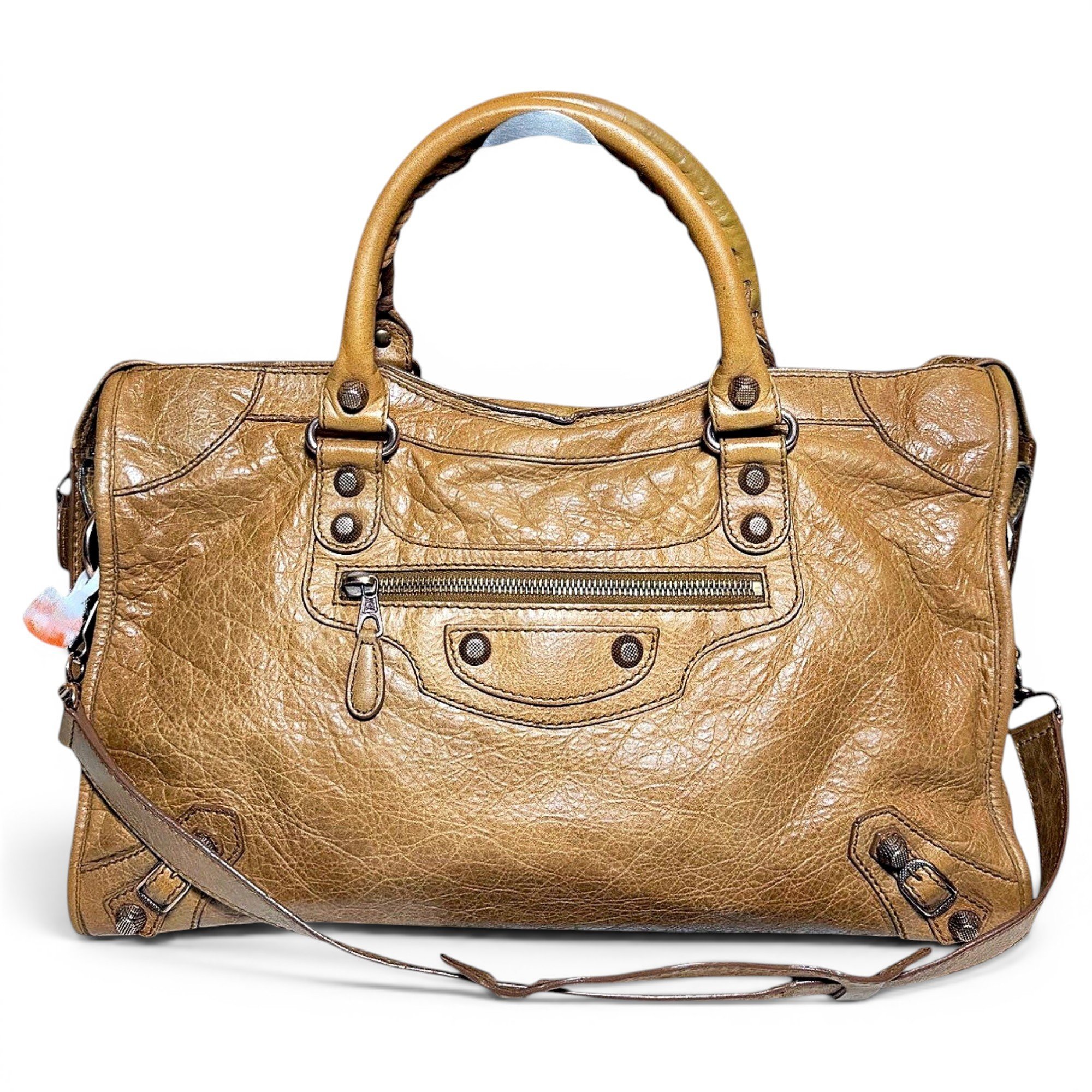 City leather handbag