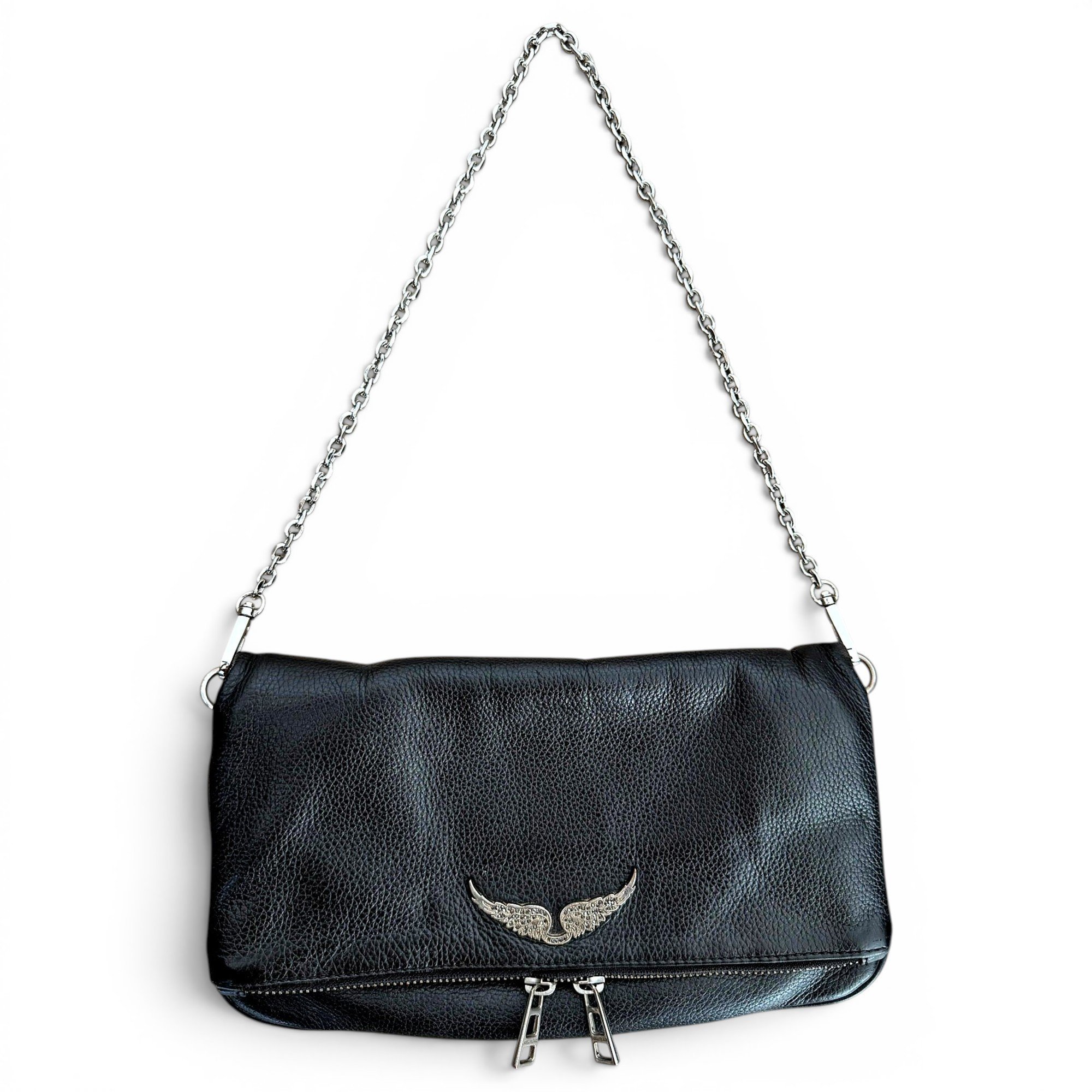 Rock leather clutch bag