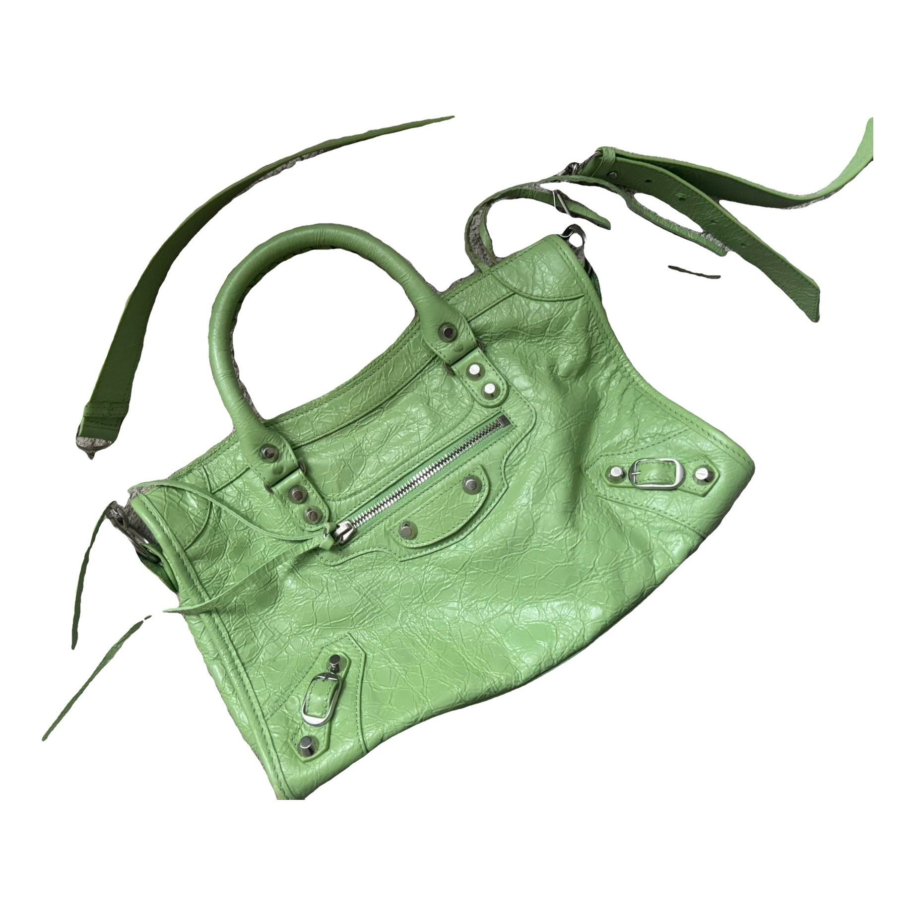 City leather handbag