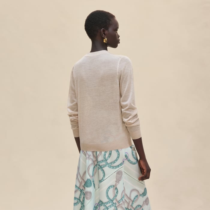 Beige Glaise Cashmere Long-sleeve Sweater