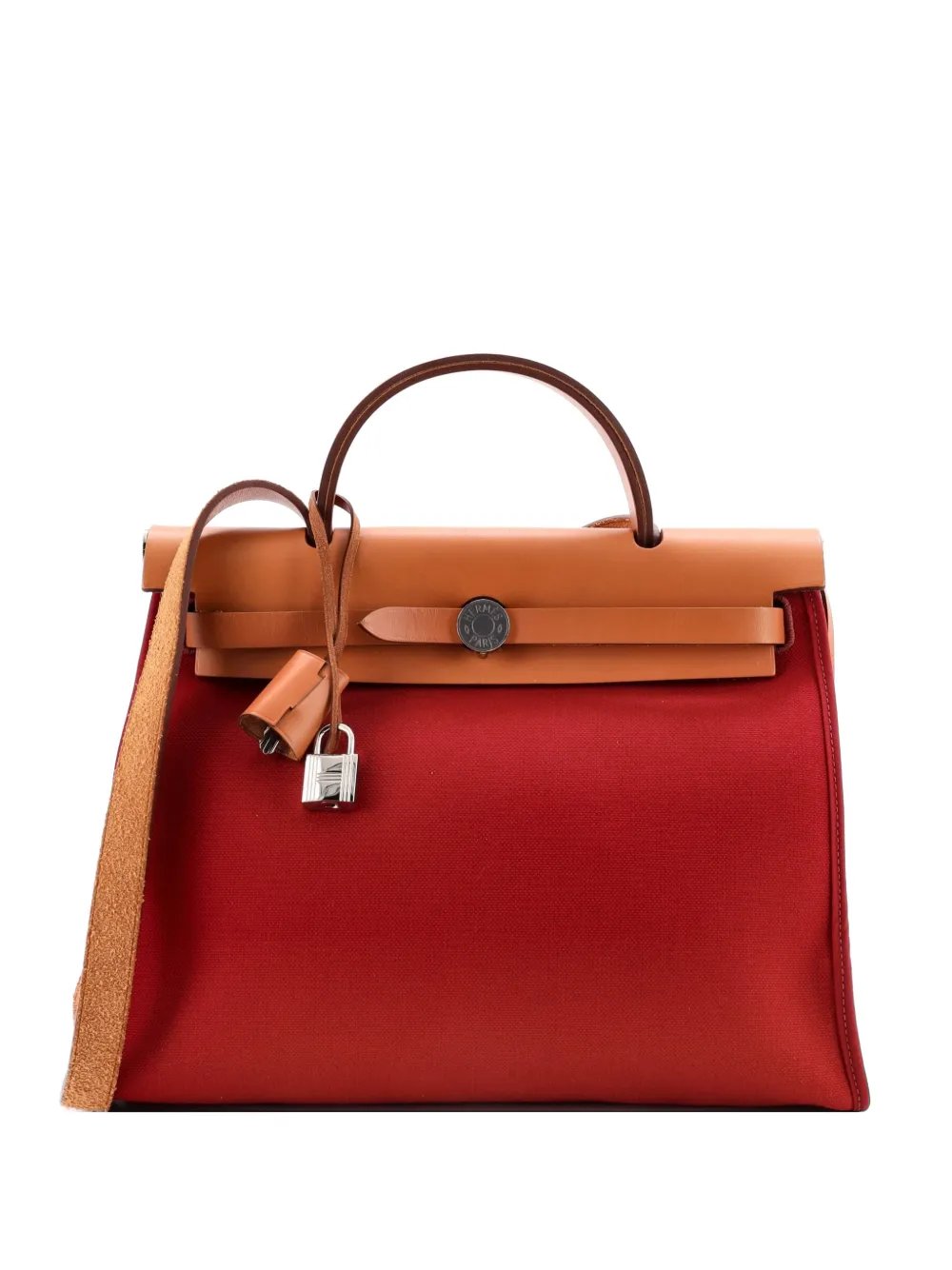 Herbag Zip Leather and Toile 31 shoulder bag