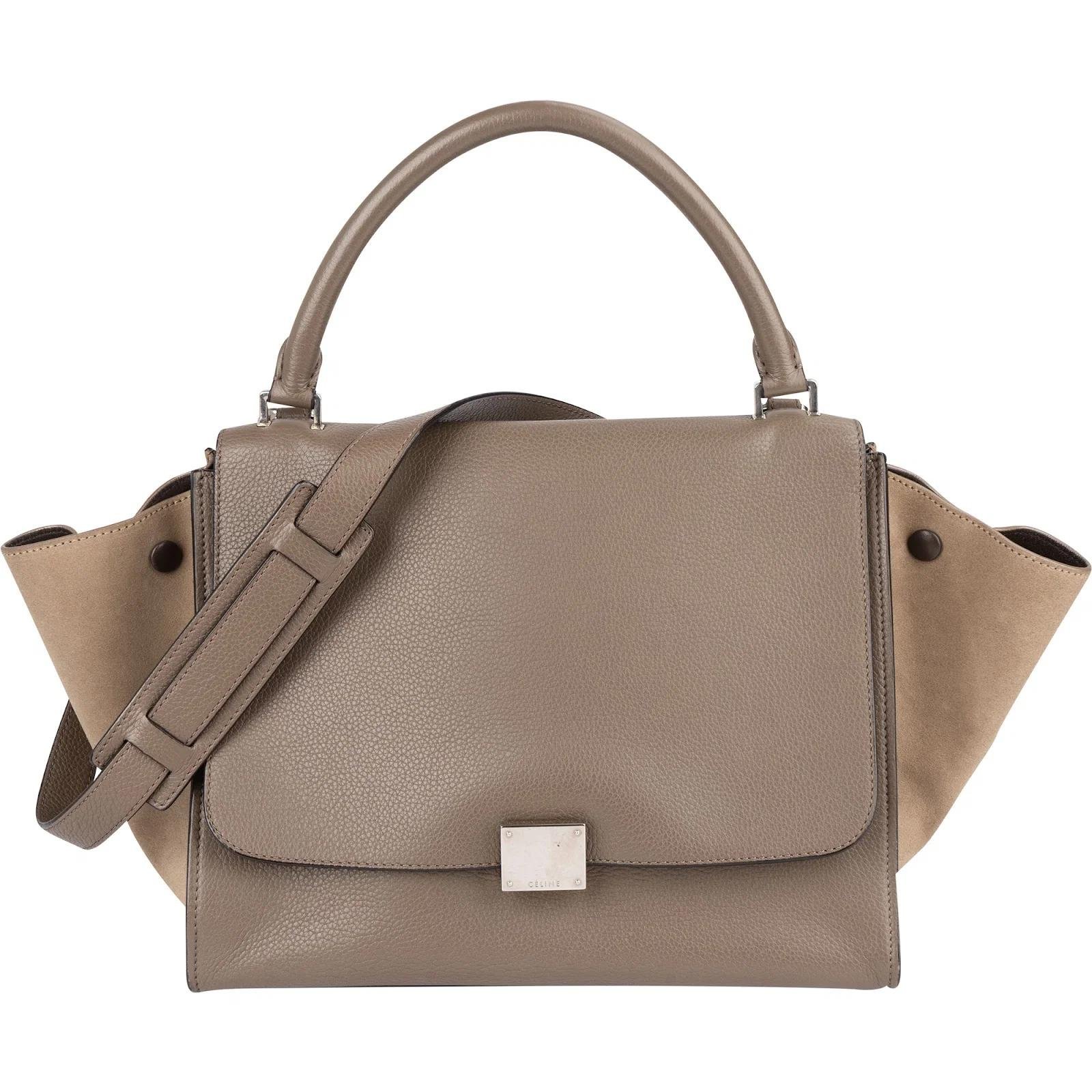 Trapèze leather handbag