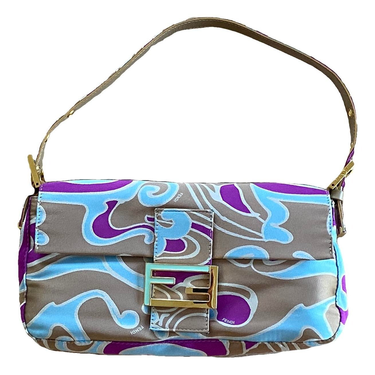 Baguette silk handbag