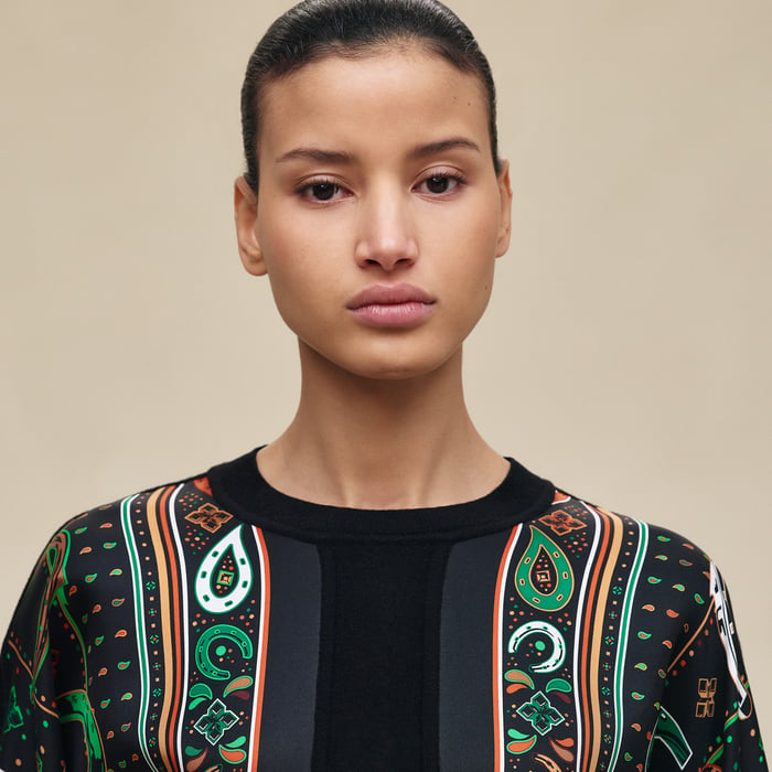 Noir "Porte-bonheur Bandana" Long-sleeve Sweater